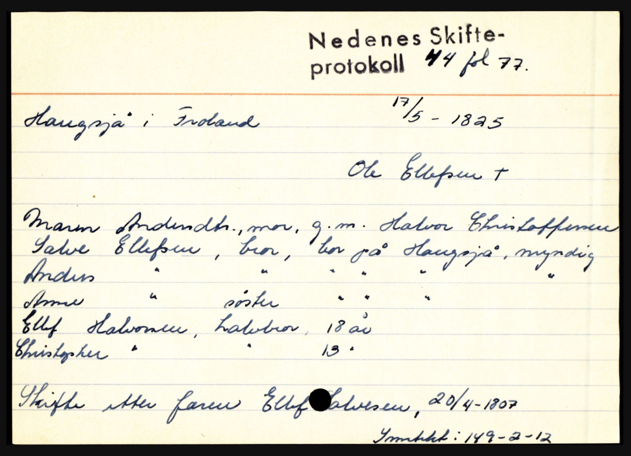 Nedenes sorenskriveri før 1824, AV/SAK-1221-0007/H, s. 11315