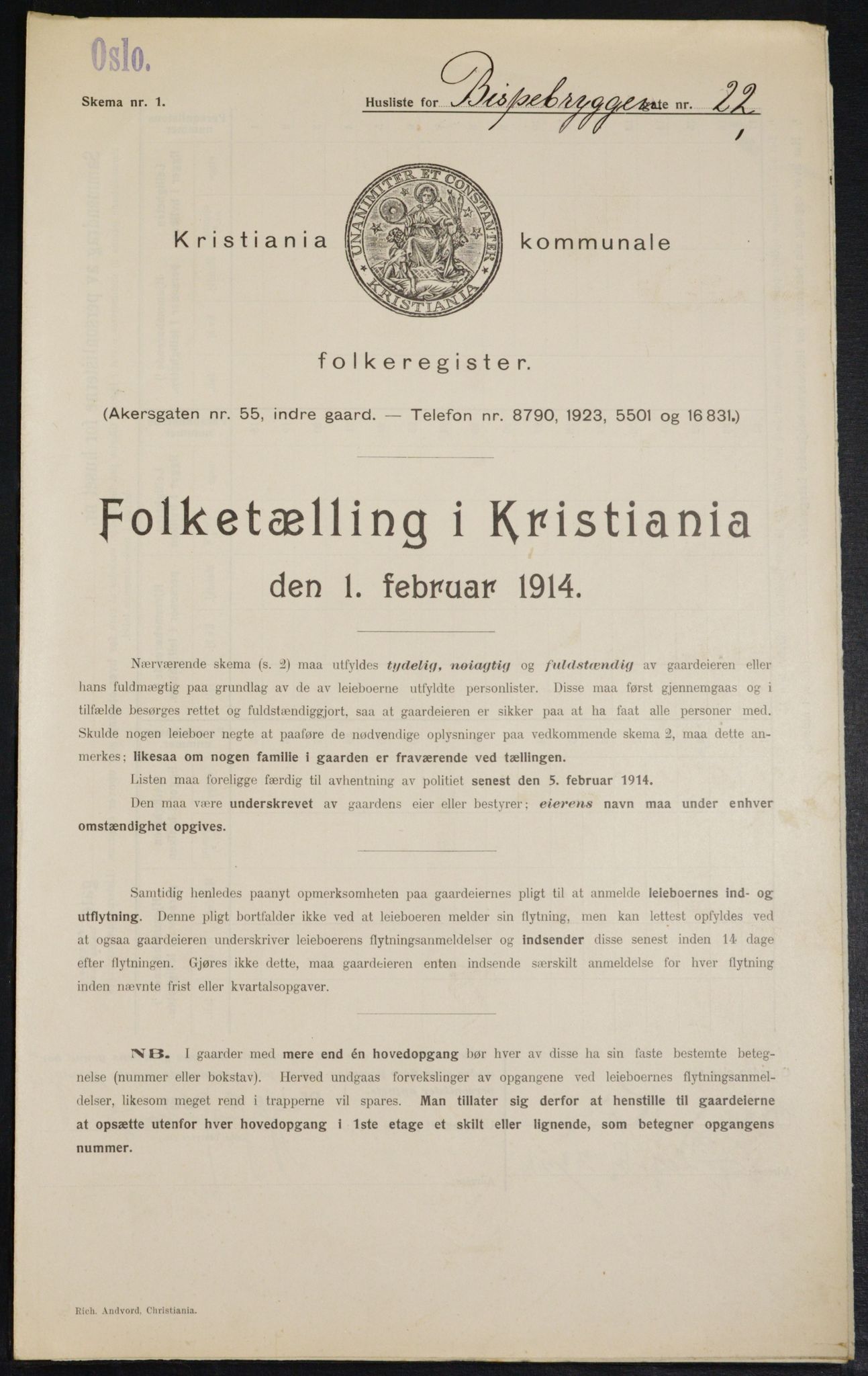 OBA, Kommunal folketelling 1.2.1914 for Kristiania, 1914, s. 5342