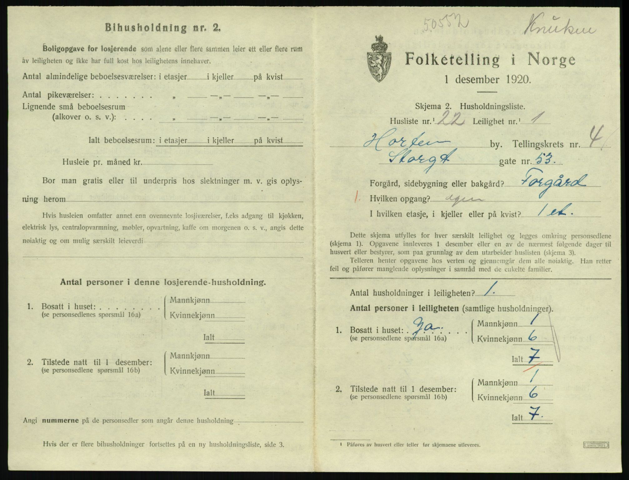 SAKO, Folketelling 1920 for 0703 Horten kjøpstad, 1920, s. 4899