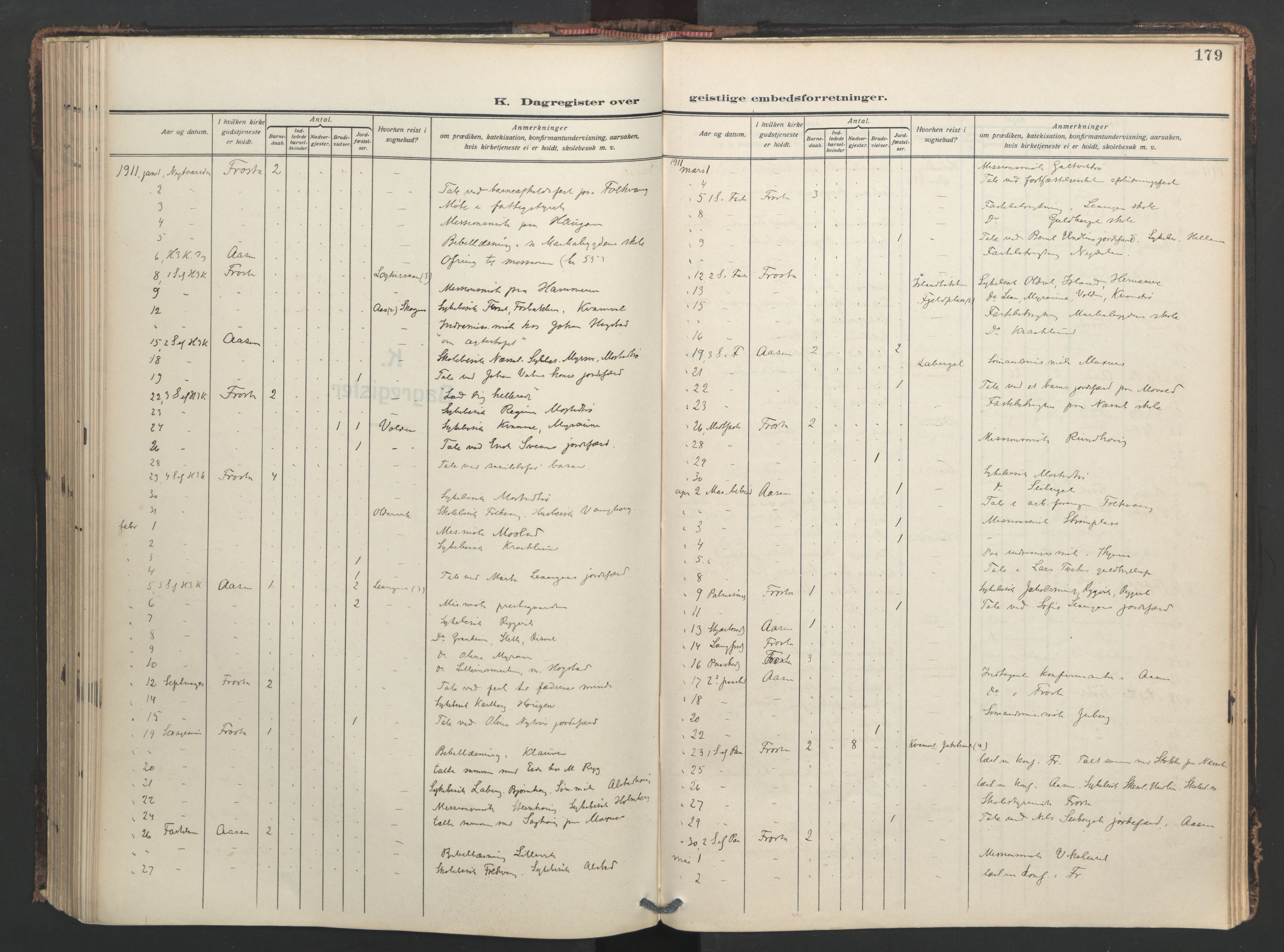 Ministerialprotokoller, klokkerbøker og fødselsregistre - Nord-Trøndelag, SAT/A-1458/713/L0123: Ministerialbok nr. 713A12, 1911-1925, s. 179