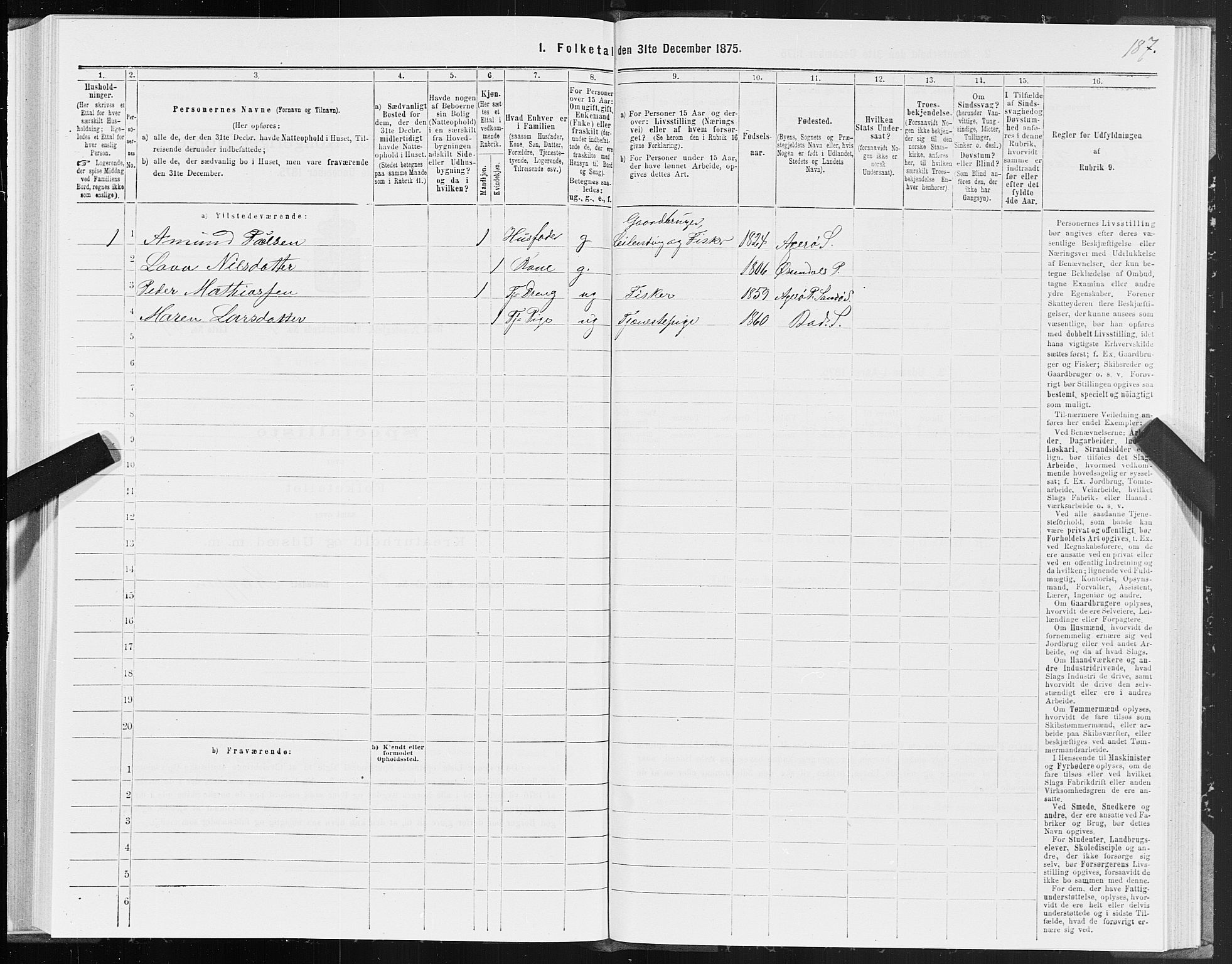 SAT, Folketelling 1875 for 1549P Bud prestegjeld, 1875, s. 2187