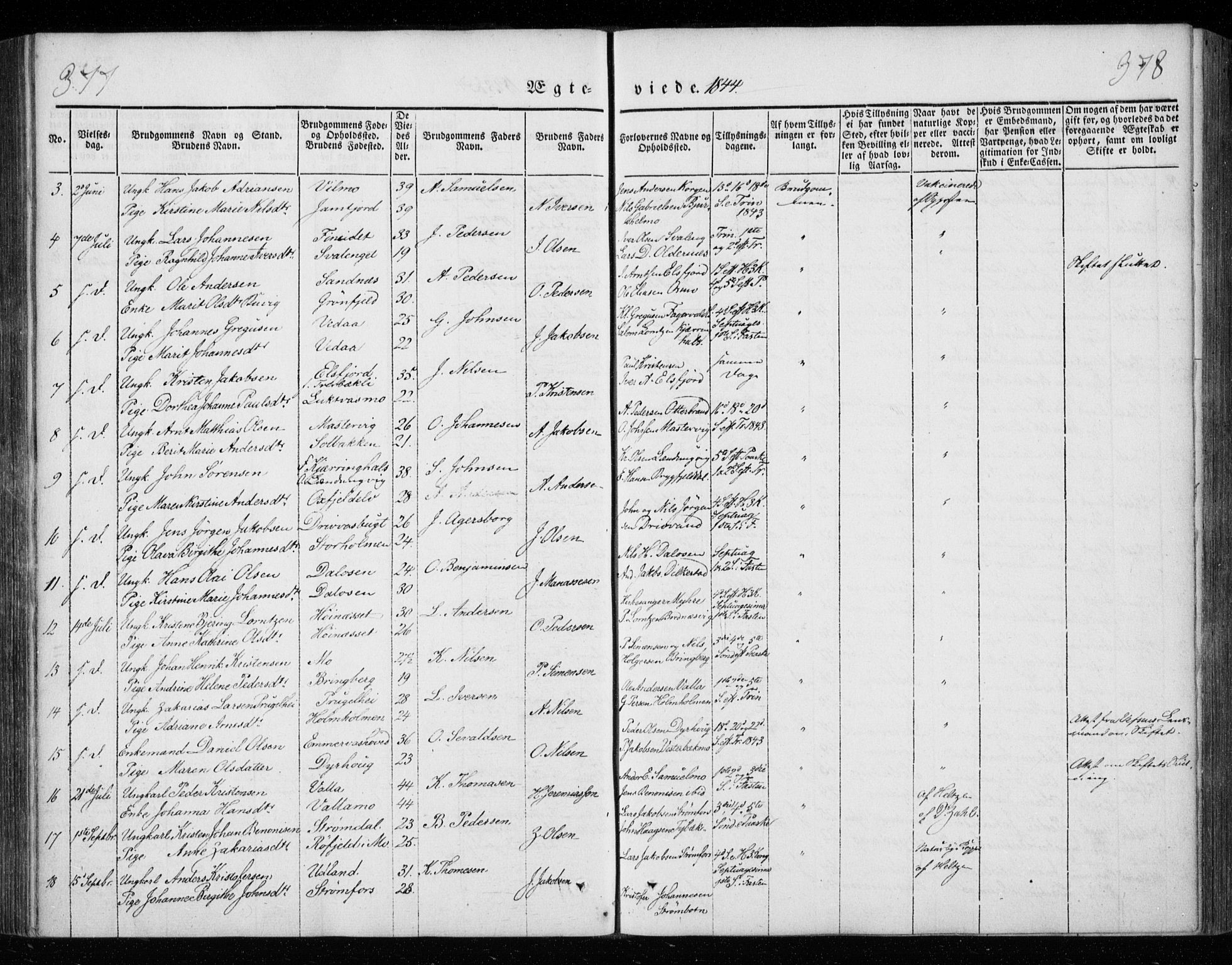 Ministerialprotokoller, klokkerbøker og fødselsregistre - Nordland, AV/SAT-A-1459/825/L0355: Ministerialbok nr. 825A09, 1842-1863, s. 377-378