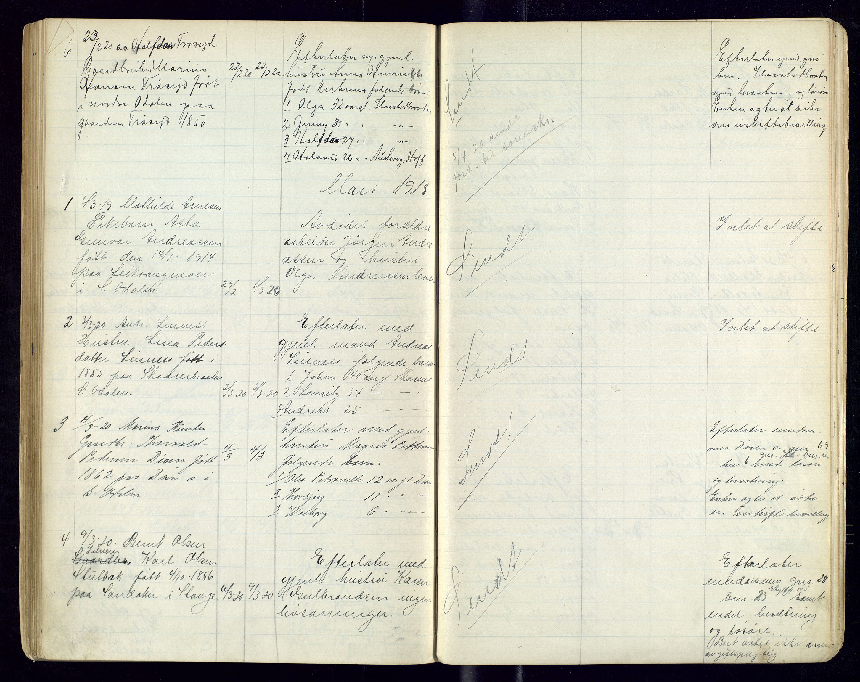 Sør-Odal lensmannskontor, AV/SAH-LHS-022/H/Hb/L0002/0002: Protokoller over anmeldte dødsfall / Protokoll over anmeldte dødsfall, 1915-1921