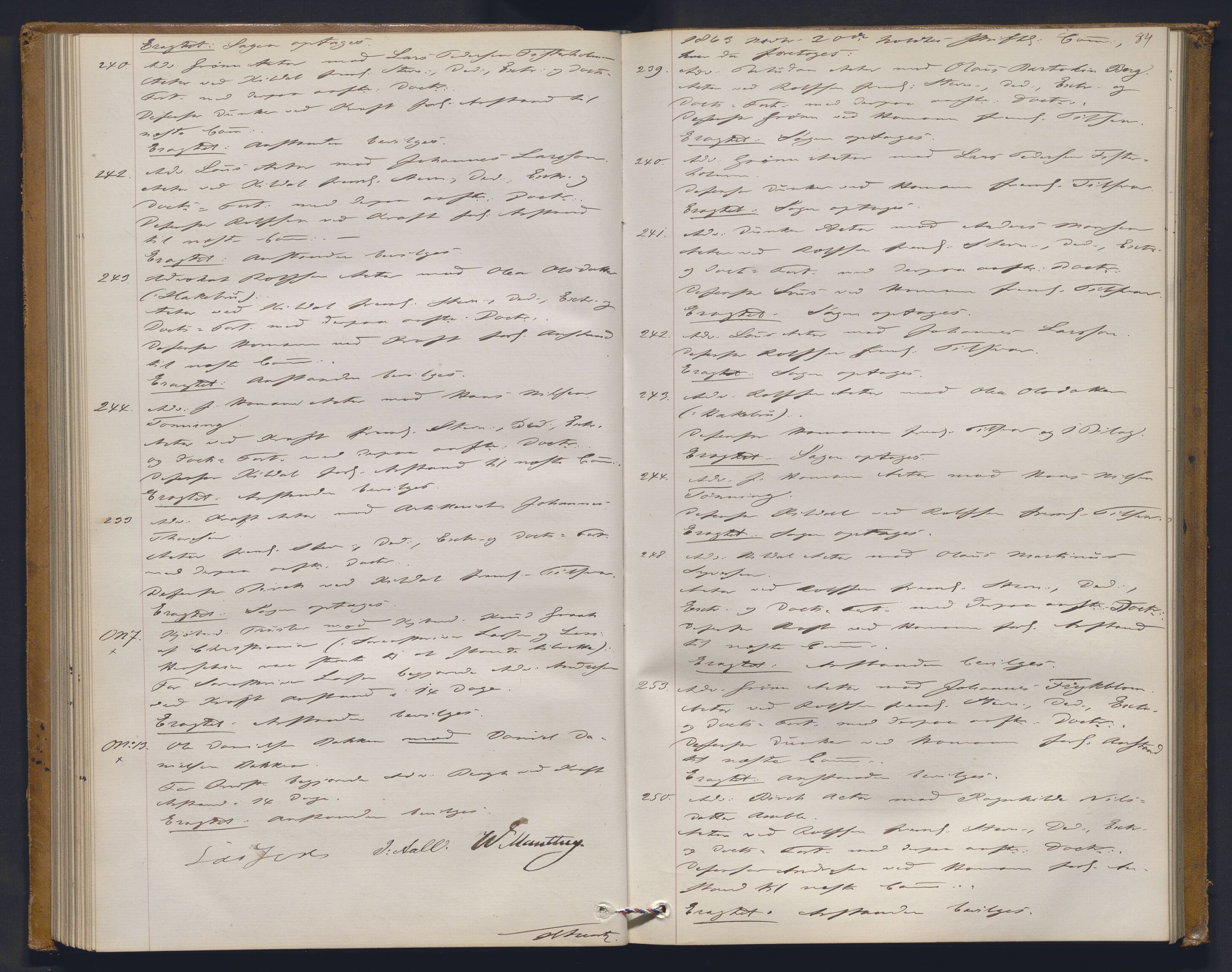 Høyesterett, AV/RA-S-1002/E/Ef/L0011: Protokoll over saker som gikk til skriftlig behandling, 1861-1867, s. 83b-84a