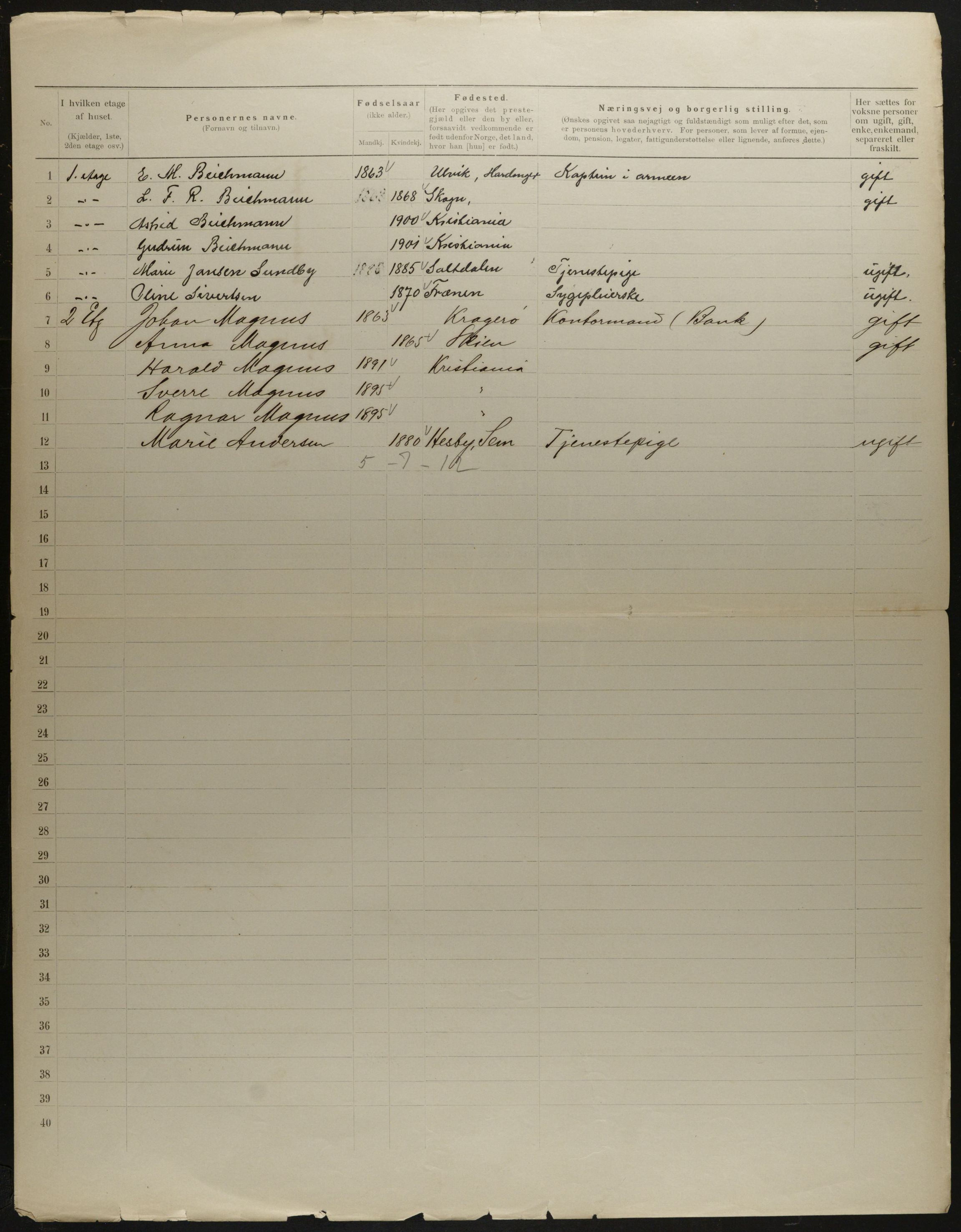 OBA, Kommunal folketelling 31.12.1901 for Kristiania kjøpstad, 1901, s. 12331
