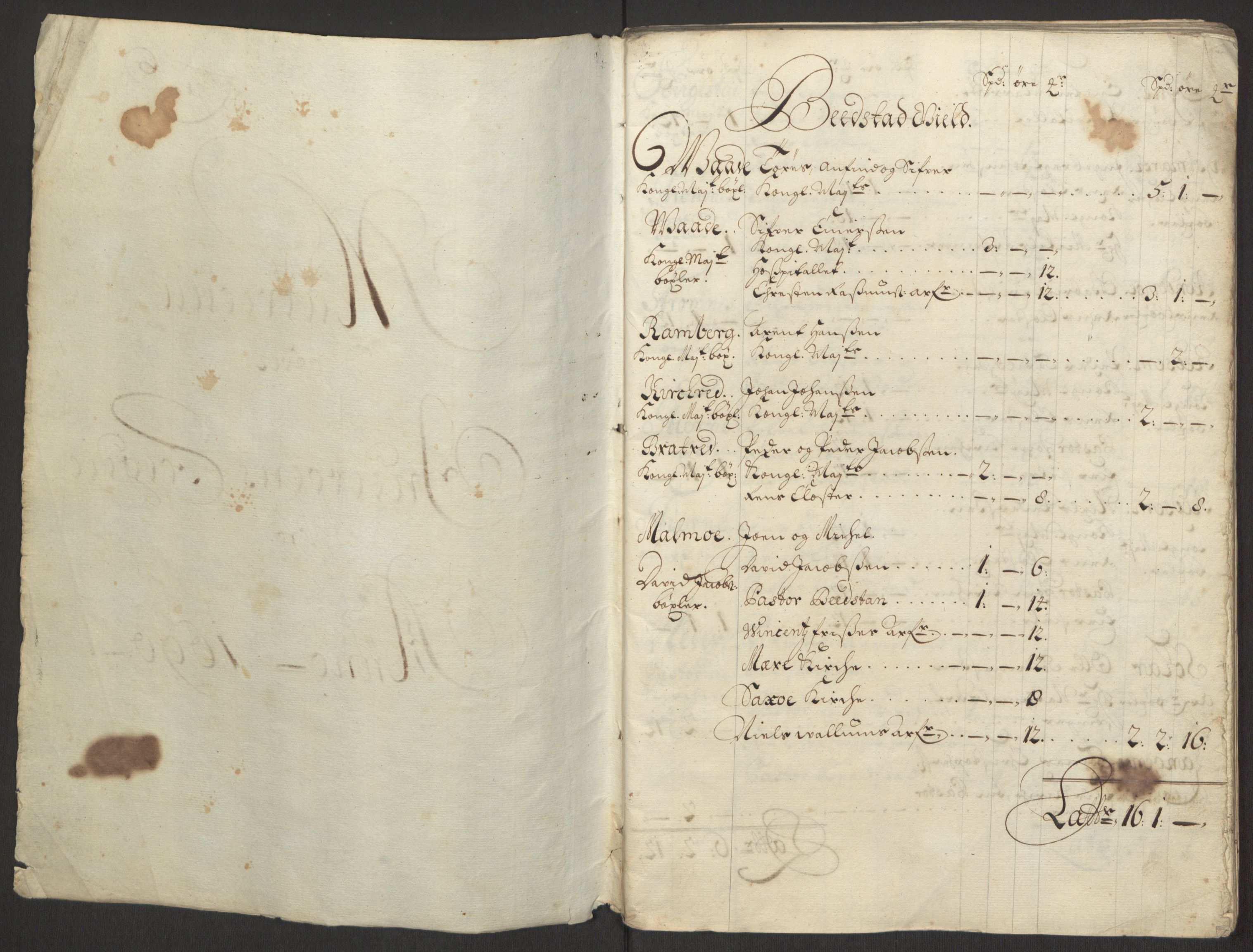 Rentekammeret inntil 1814, Reviderte regnskaper, Fogderegnskap, AV/RA-EA-4092/R63/L4309: Fogderegnskap Inderøy, 1695-1697, s. 161