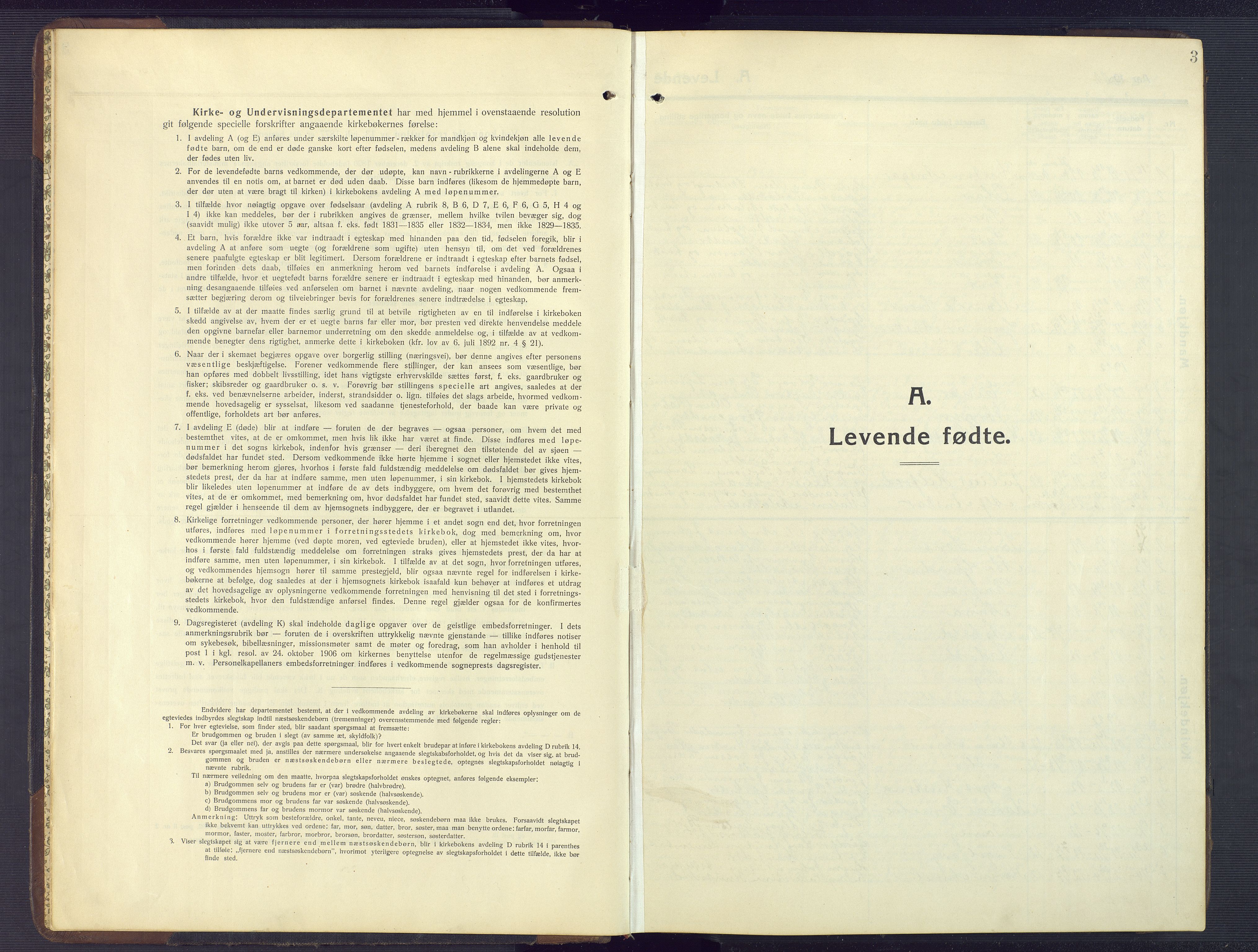 Gjerstad sokneprestkontor, AV/SAK-1111-0014/F/Fb/Fbb/L0005: Klokkerbok nr. B 5, 1911-1949, s. 3