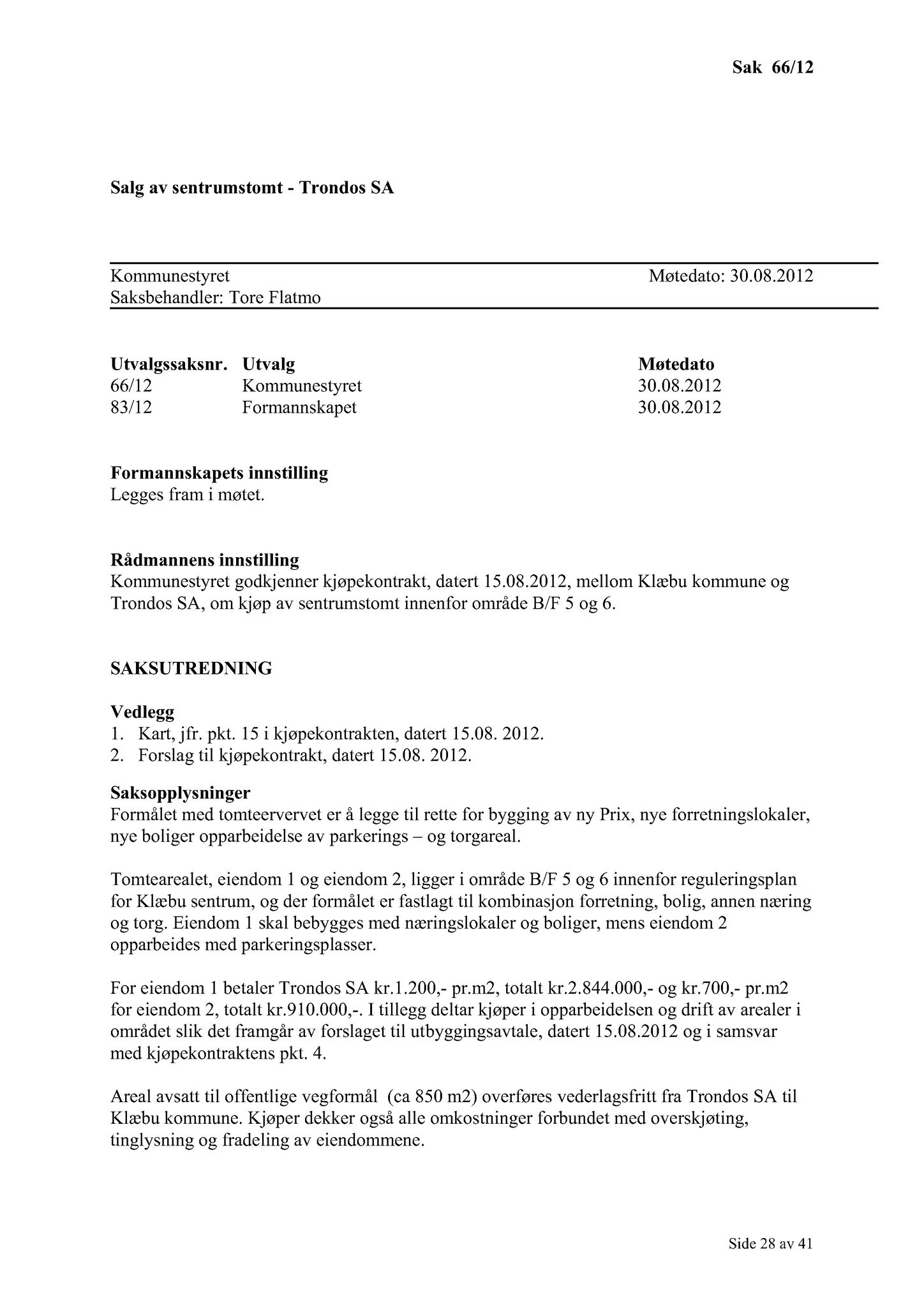 Klæbu Kommune, TRKO/KK/01-KS/L005: Kommunestyret - Møtedokumenter, 2012, s. 1214