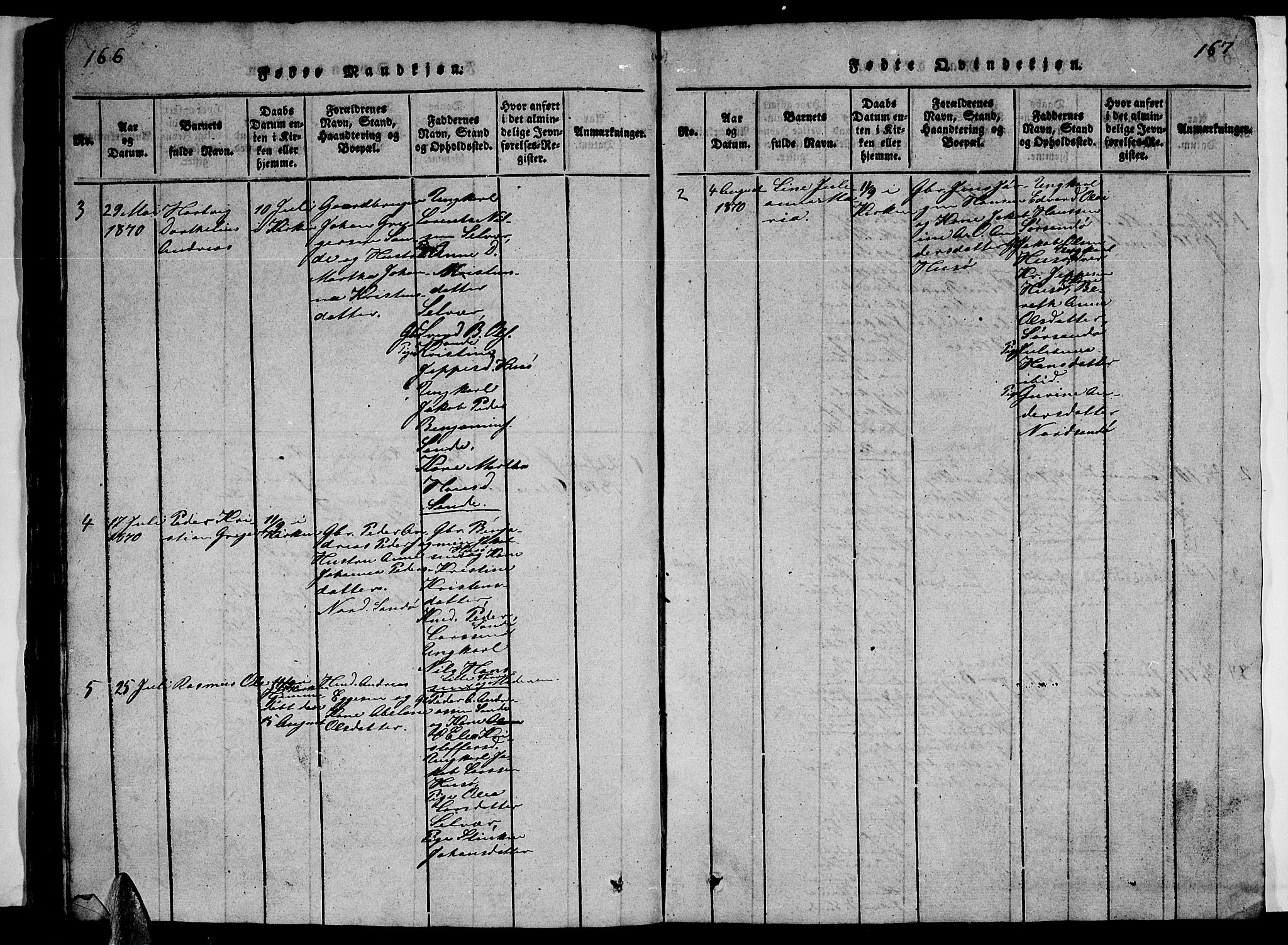 Ministerialprotokoller, klokkerbøker og fødselsregistre - Nordland, SAT/A-1459/840/L0581: Klokkerbok nr. 840C01, 1820-1873, s. 166-167