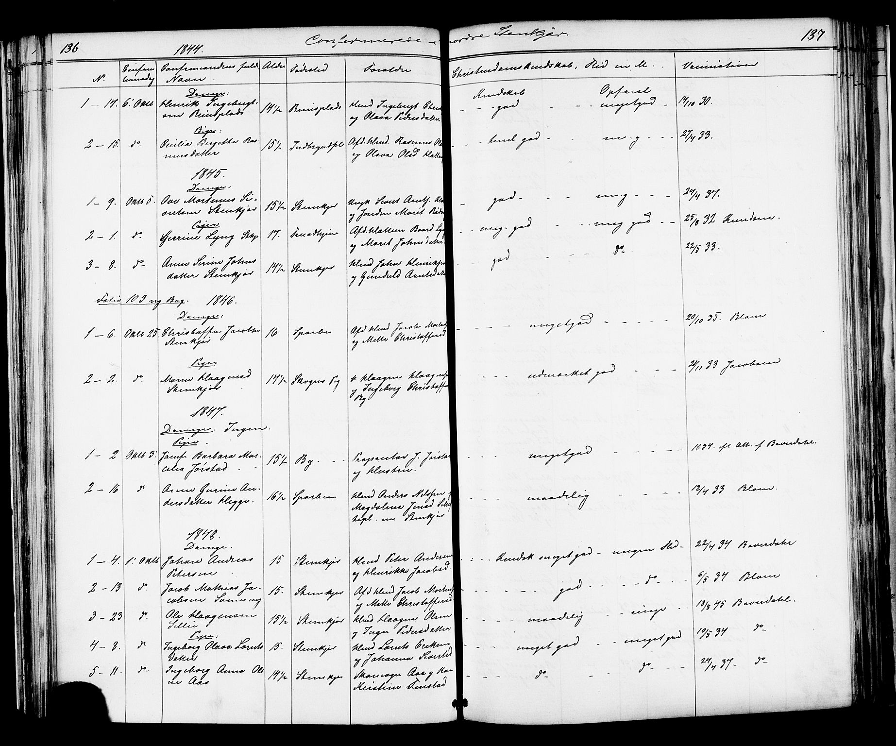 Ministerialprotokoller, klokkerbøker og fødselsregistre - Nord-Trøndelag, AV/SAT-A-1458/739/L0367: Ministerialbok nr. 739A01 /2, 1838-1868, s. 136-137