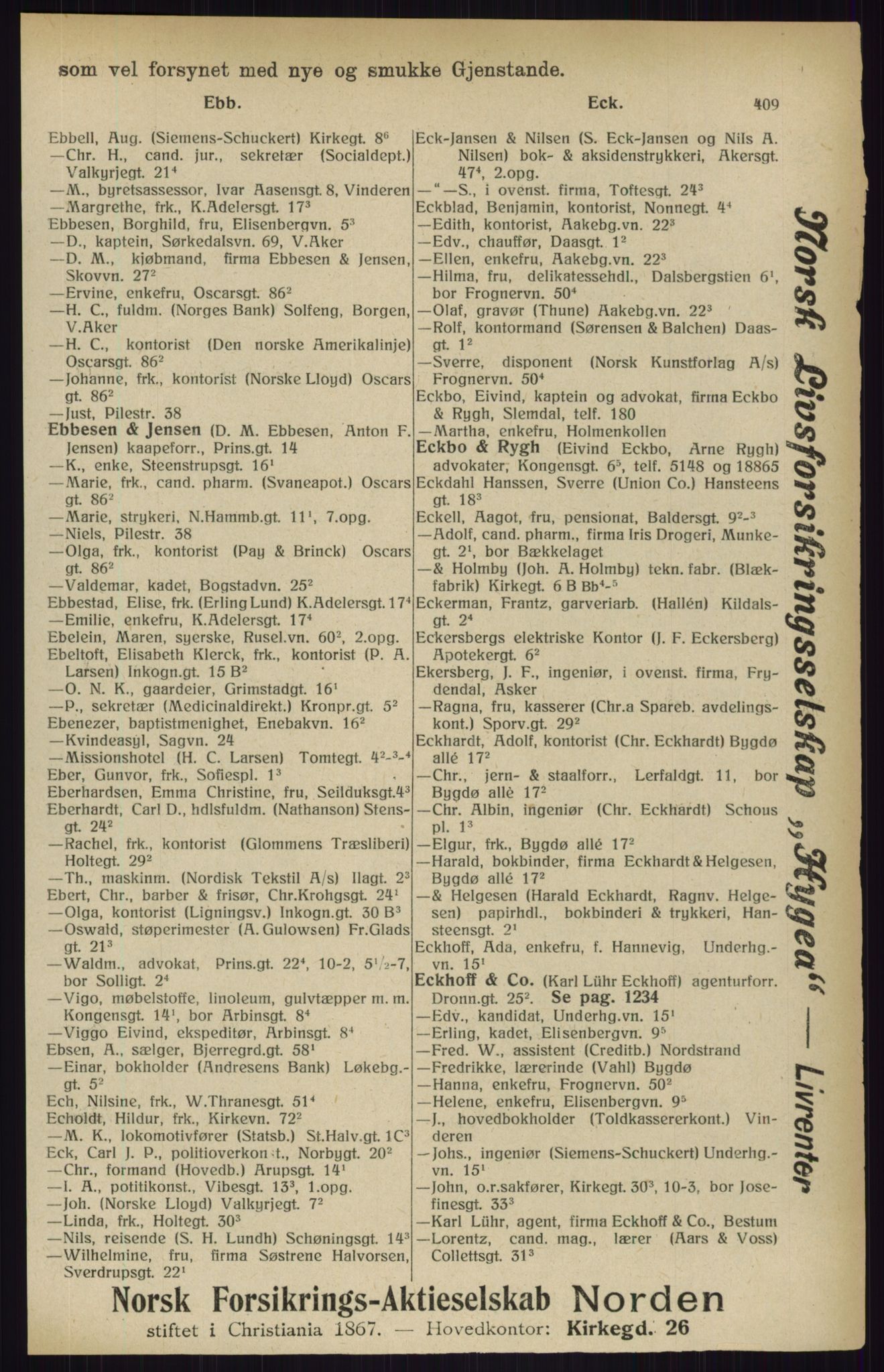 Kristiania/Oslo adressebok, PUBL/-, 1916, s. 409