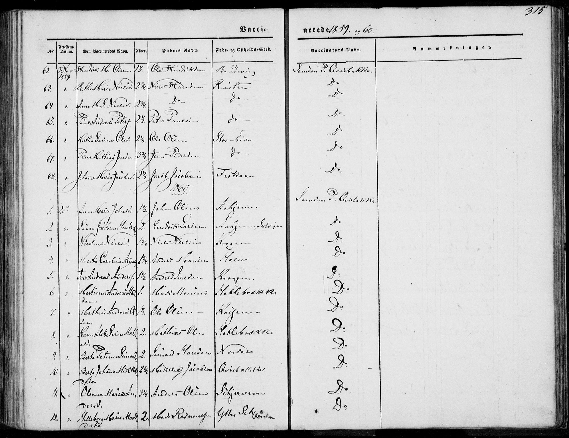 Ministerialprotokoller, klokkerbøker og fødselsregistre - Møre og Romsdal, SAT/A-1454/501/L0006: Ministerialbok nr. 501A06, 1844-1868, s. 315