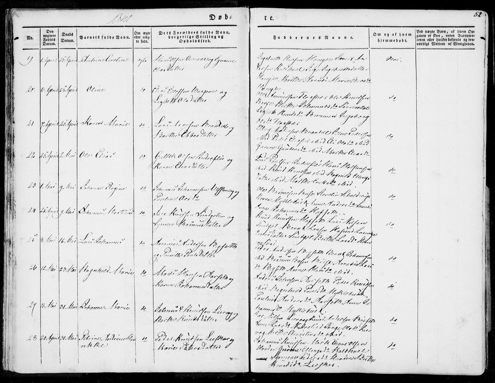 Ministerialprotokoller, klokkerbøker og fødselsregistre - Møre og Romsdal, SAT/A-1454/509/L0104: Ministerialbok nr. 509A02, 1833-1847, s. 52