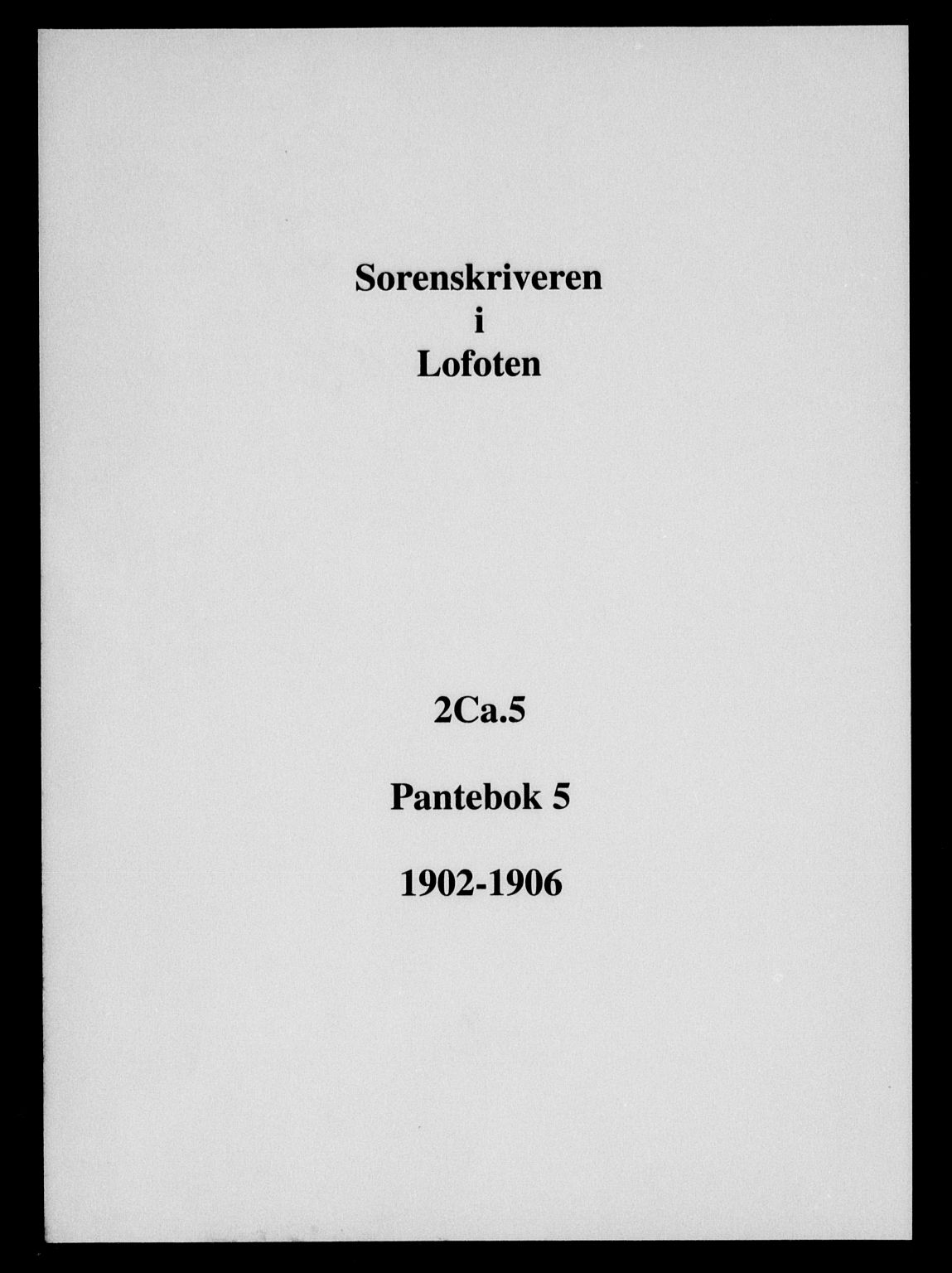 Lofoten sorenskriveri, SAT/A-0017/1/2/2C/L0005: Pantebok nr. 5, 1902-1906
