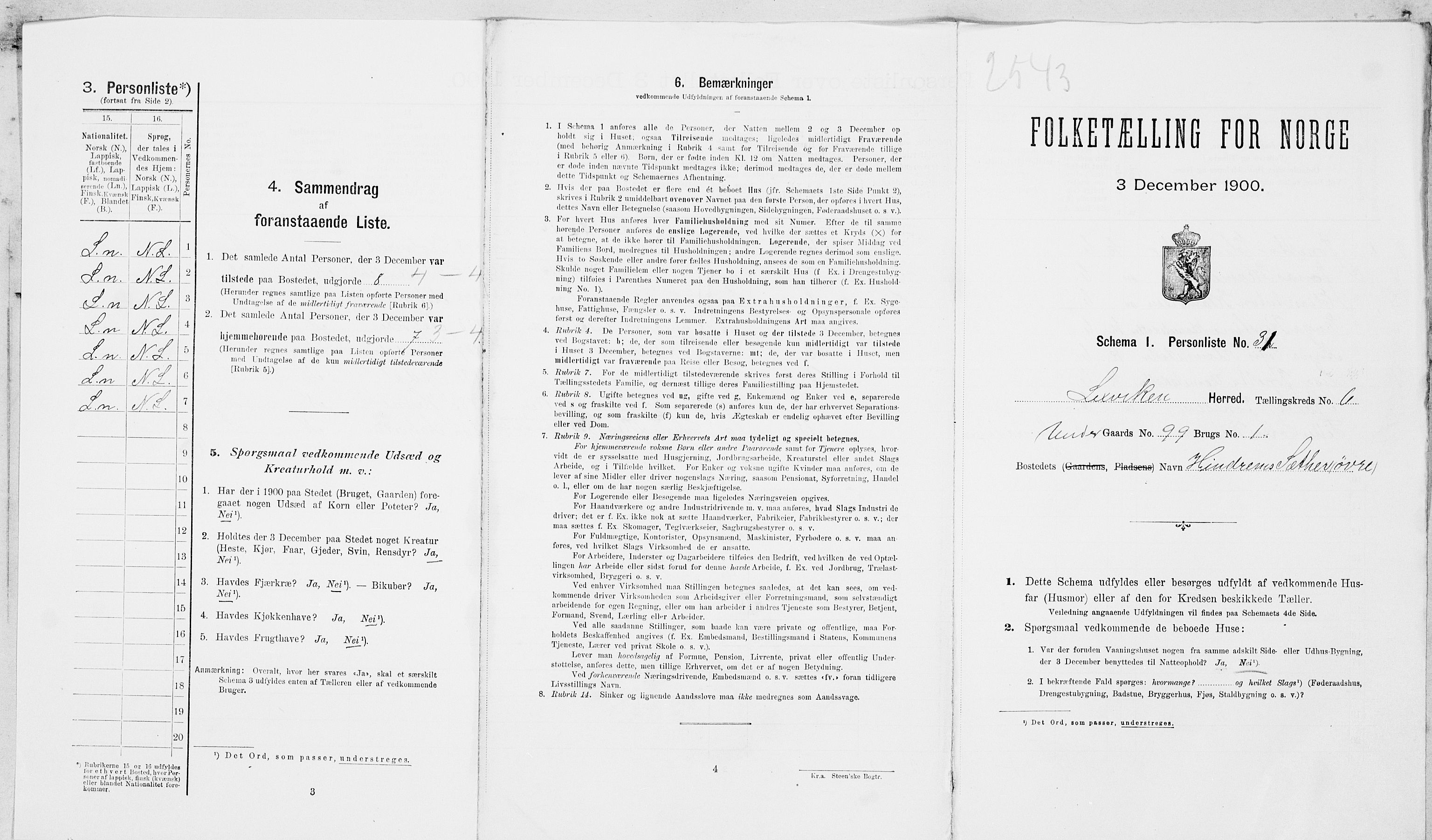 SAT, Folketelling 1900 for 1718 Leksvik herred, 1900, s. 831