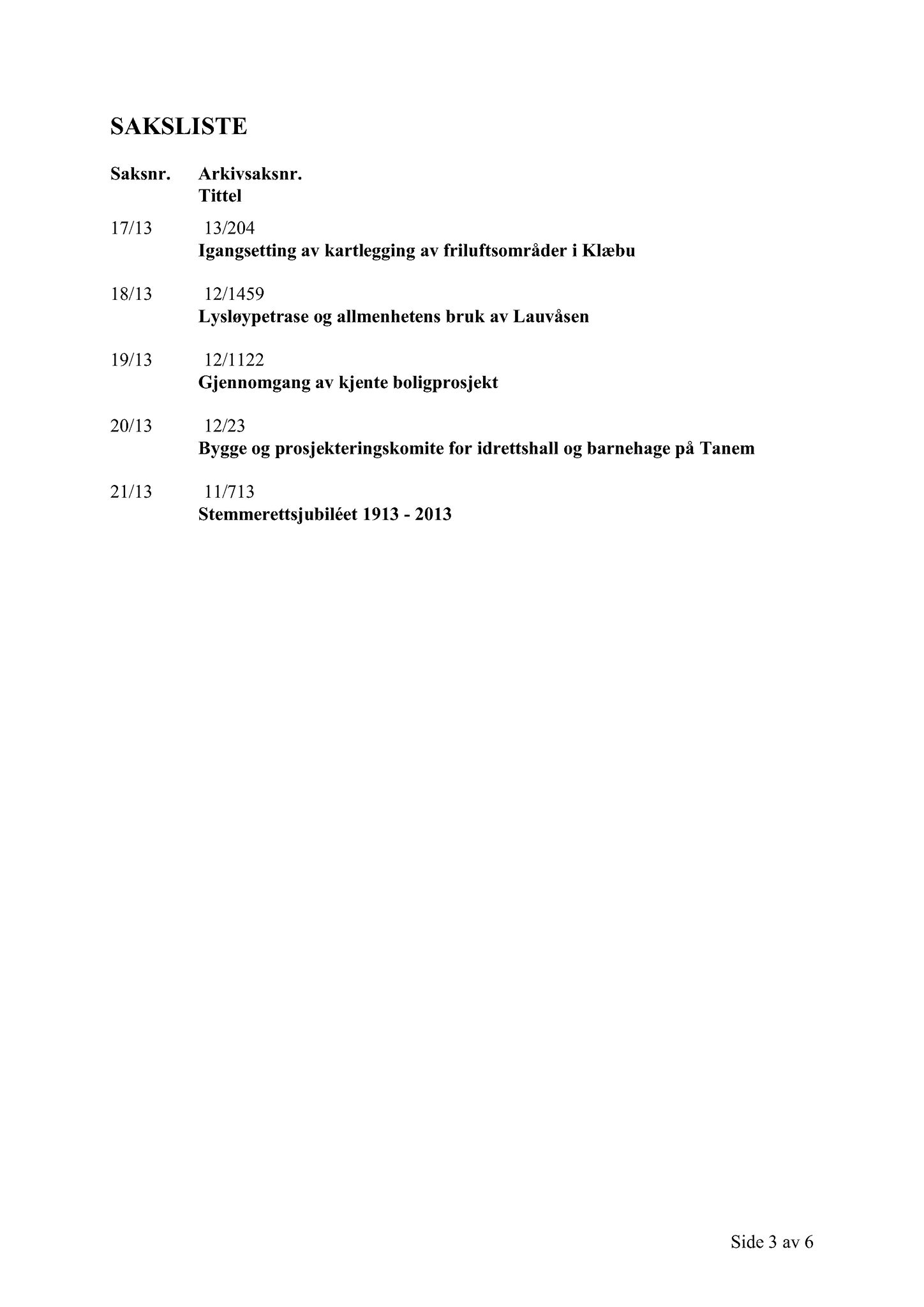 Klæbu Kommune, TRKO/KK/02-FS/L006: Formannsskapet - Møtedokumenter, 2013, s. 450