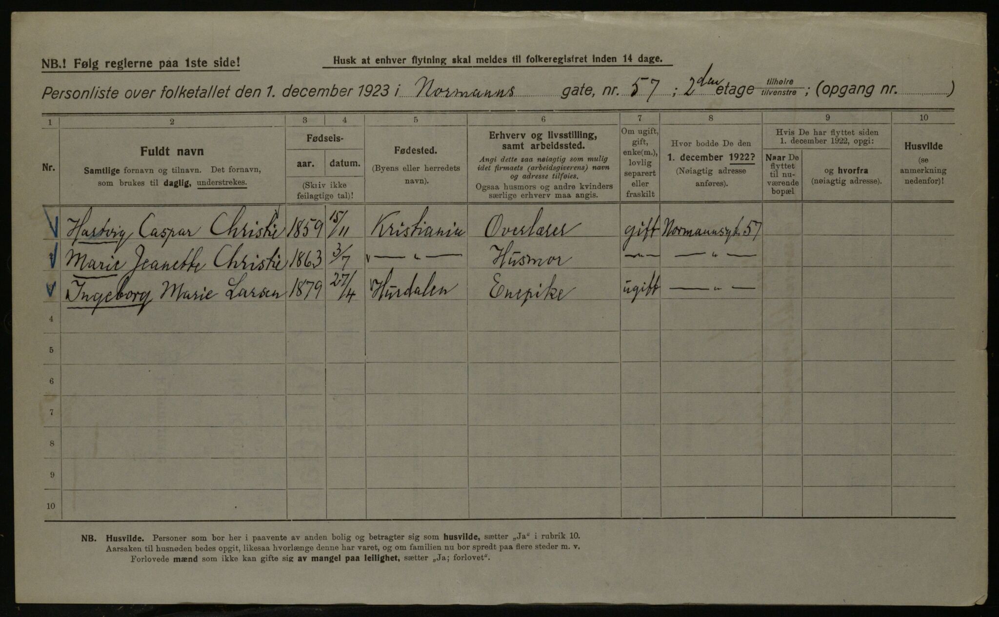 OBA, Kommunal folketelling 1.12.1923 for Kristiania, 1923, s. 81204