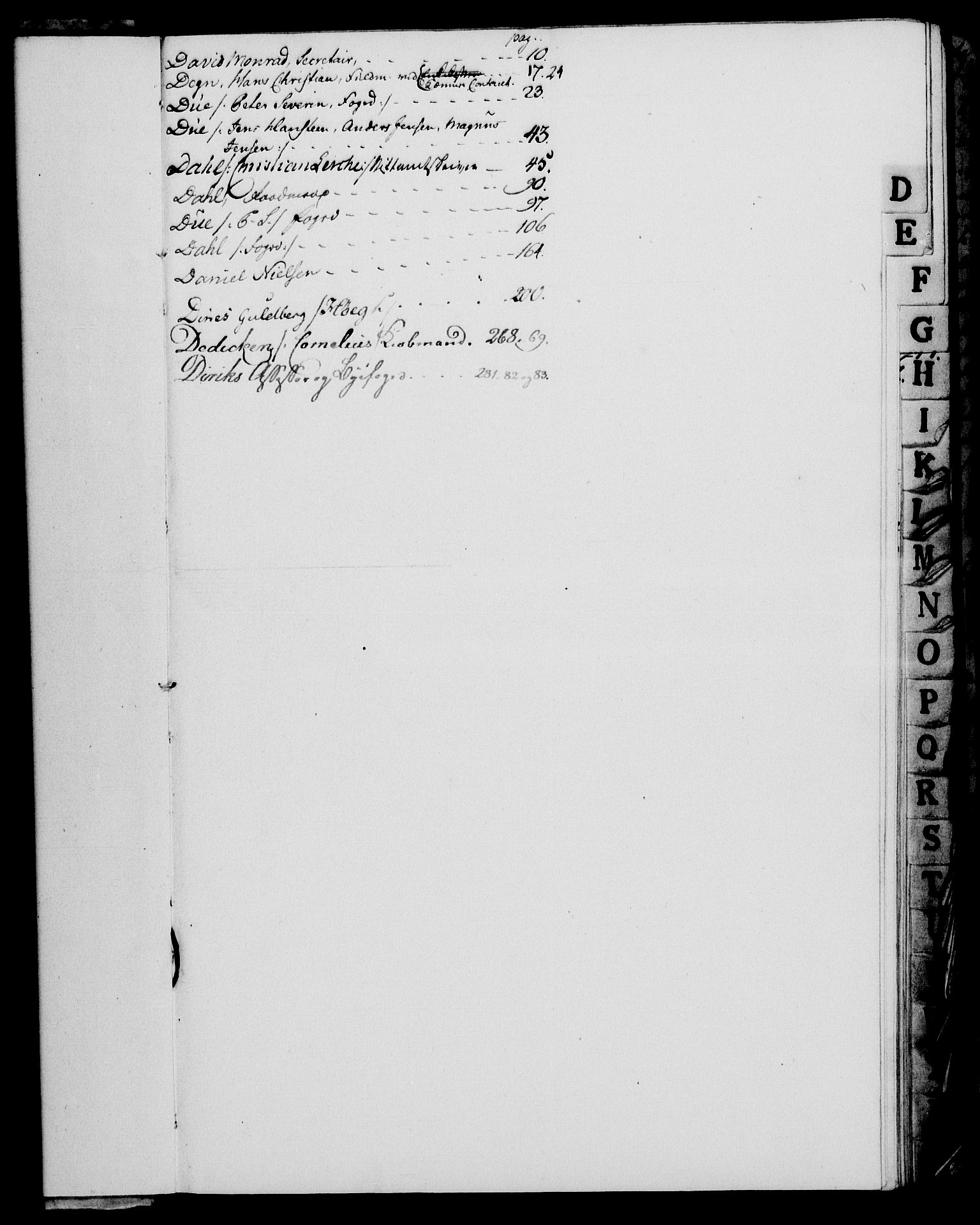 Rentekammeret, Kammerkanselliet, AV/RA-EA-3111/G/Gh/Ghd/L0006: Kausjonsprotokoll med register (merket RK 53.44), 1793-1813