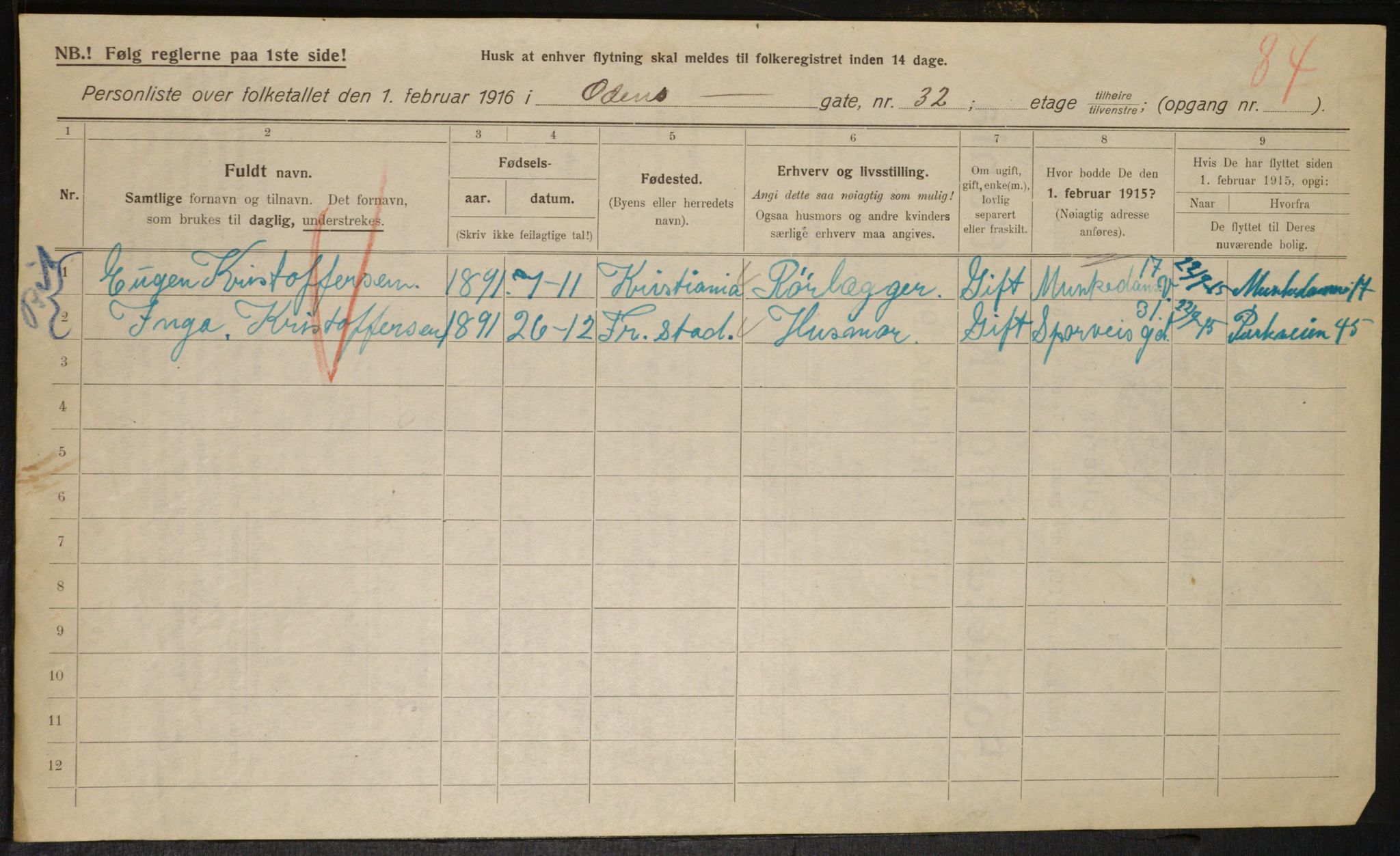 OBA, Kommunal folketelling 1.2.1916 for Kristiania, 1916, s. 76849