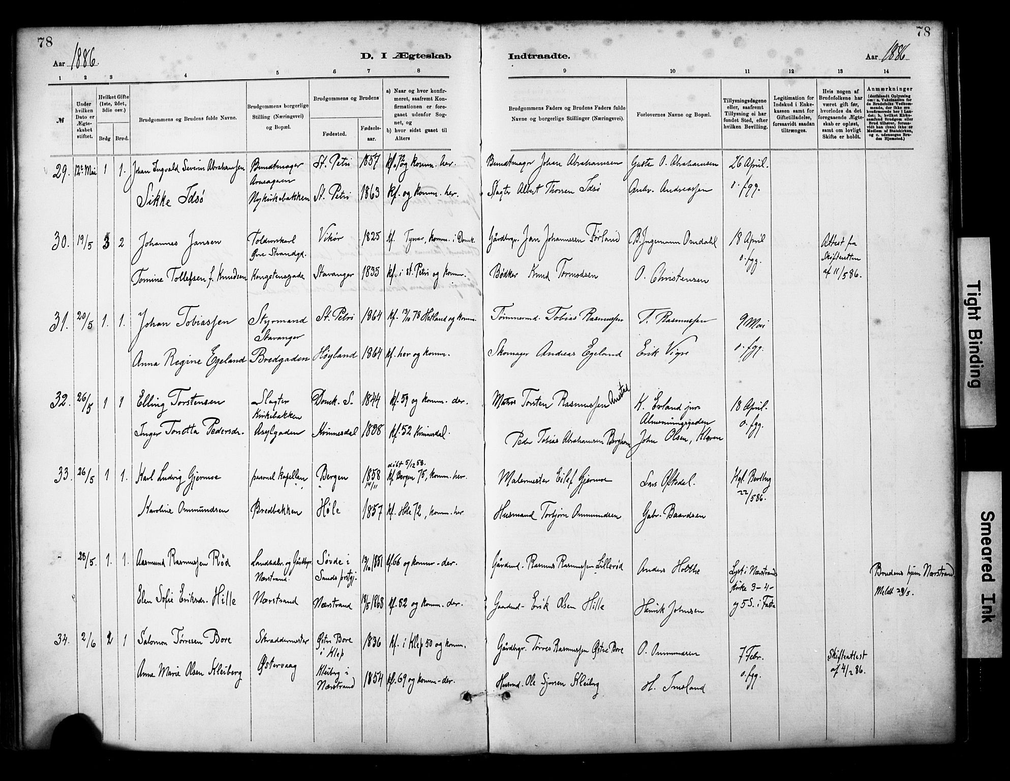 St. Petri sokneprestkontor, AV/SAST-A-101813/001/30/30BA/L0018: Ministerialbok nr. A 19, 1879-1900, s. 78