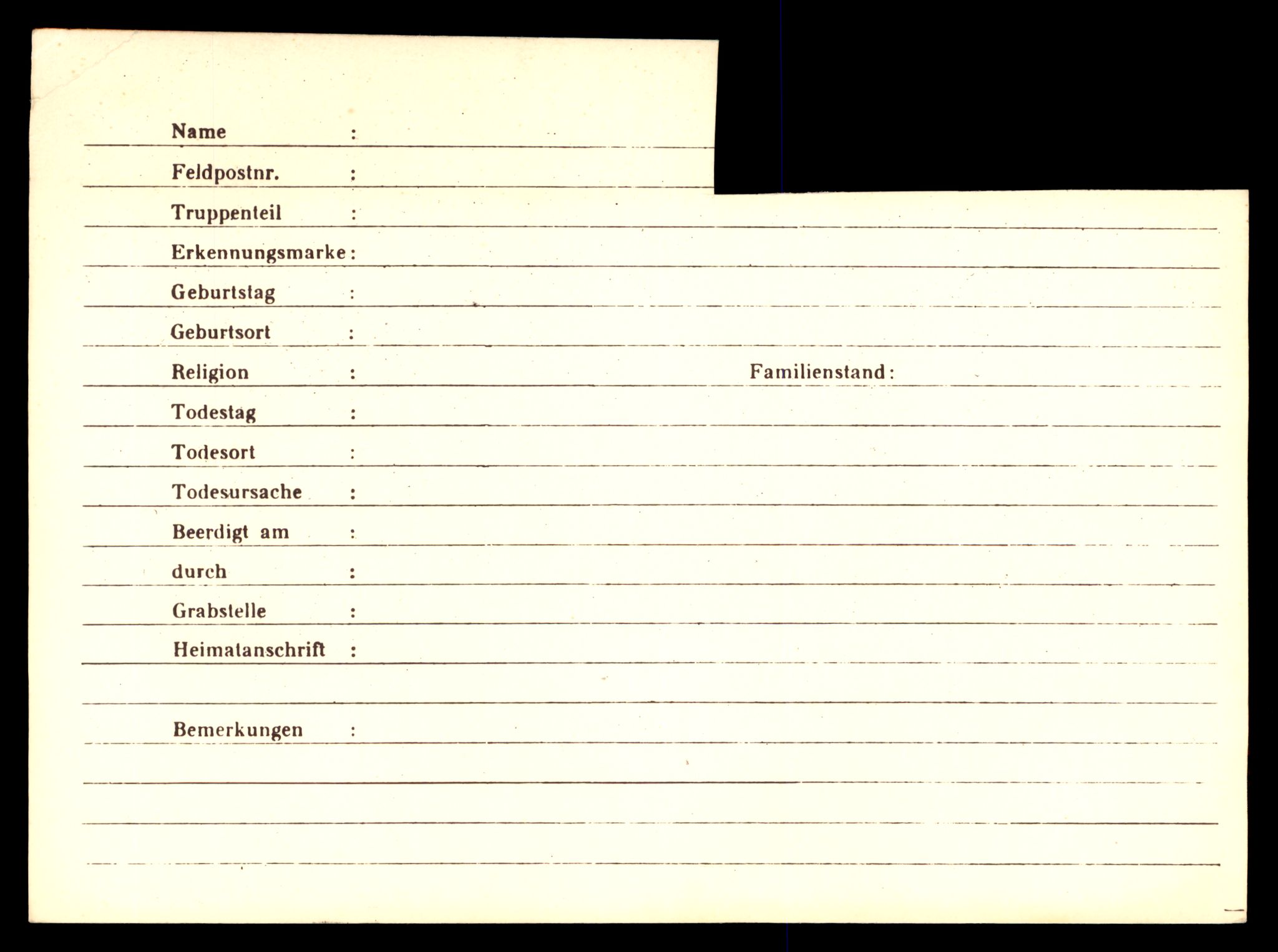 Distriktskontoret for krigsgraver, SAT/A-5030/E/L0005: Kasett/kartotek over falne Britiske og tyske solater, samt andre nasjoners krigsgraver, 1945, s. 446