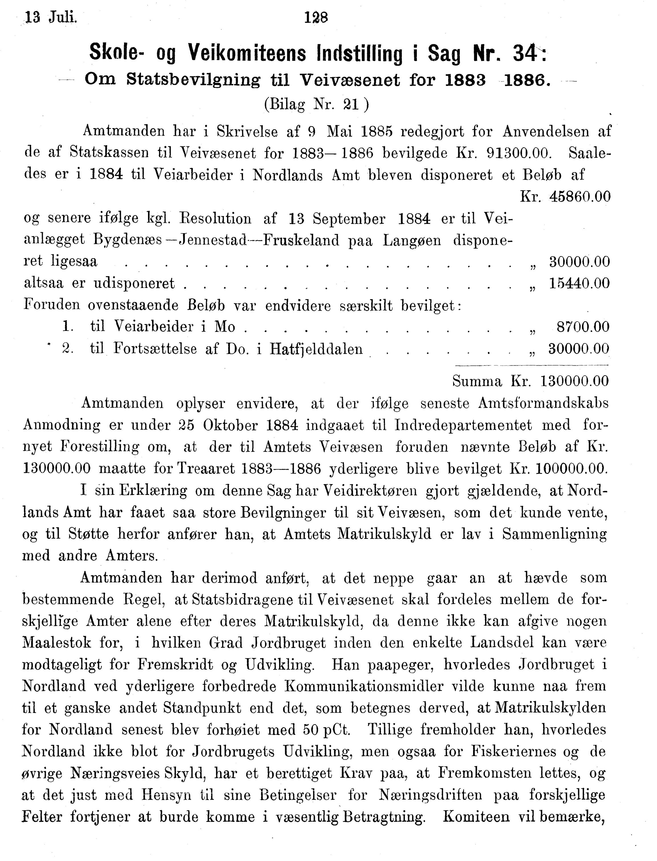 Nordland Fylkeskommune. Fylkestinget, AIN/NFK-17/176/A/Ac/L0014: Fylkestingsforhandlinger 1881-1885, 1881-1885