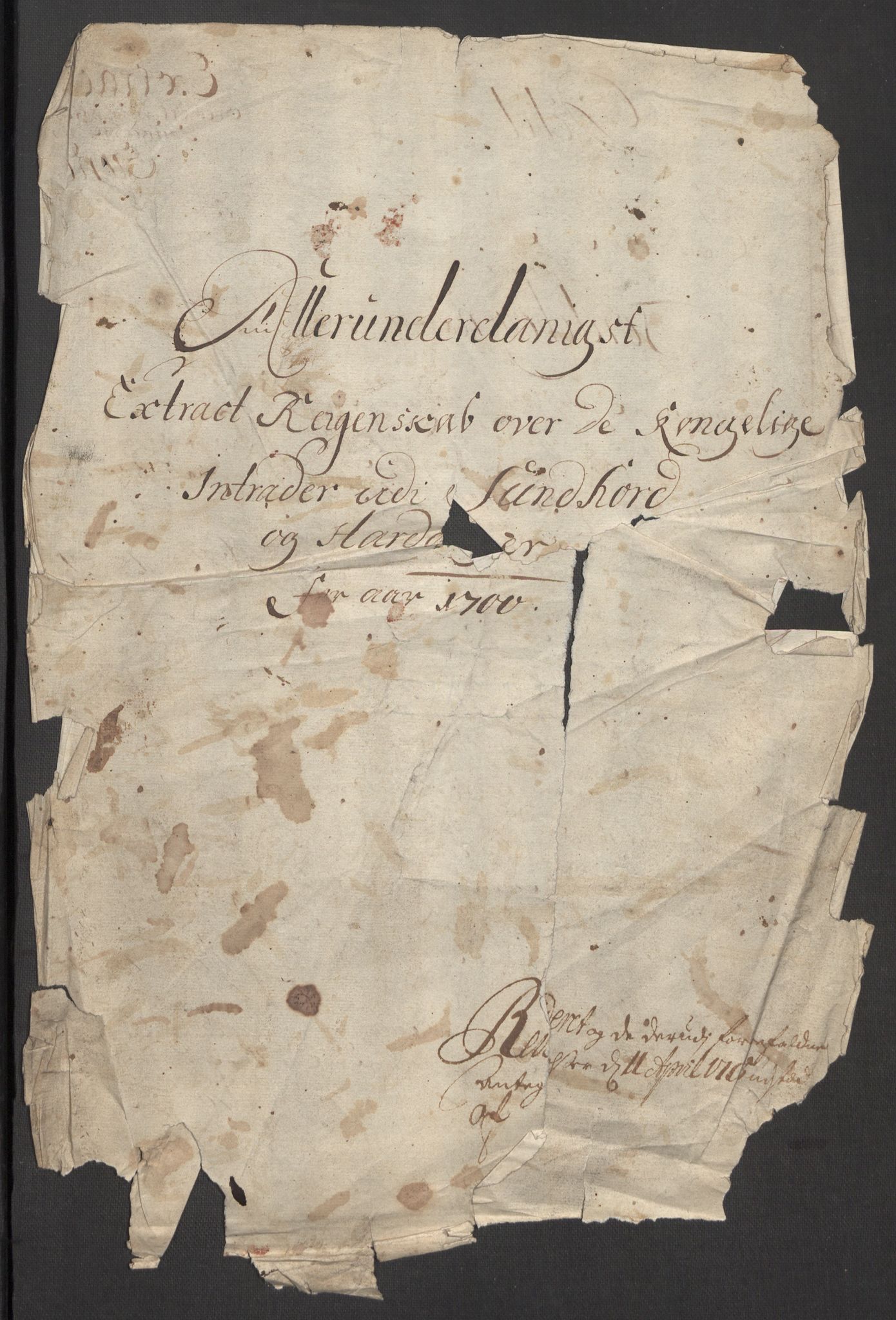 Rentekammeret inntil 1814, Reviderte regnskaper, Fogderegnskap, RA/EA-4092/R48/L2979: Fogderegnskap Sunnhordland og Hardanger, 1700-1701, s. 5