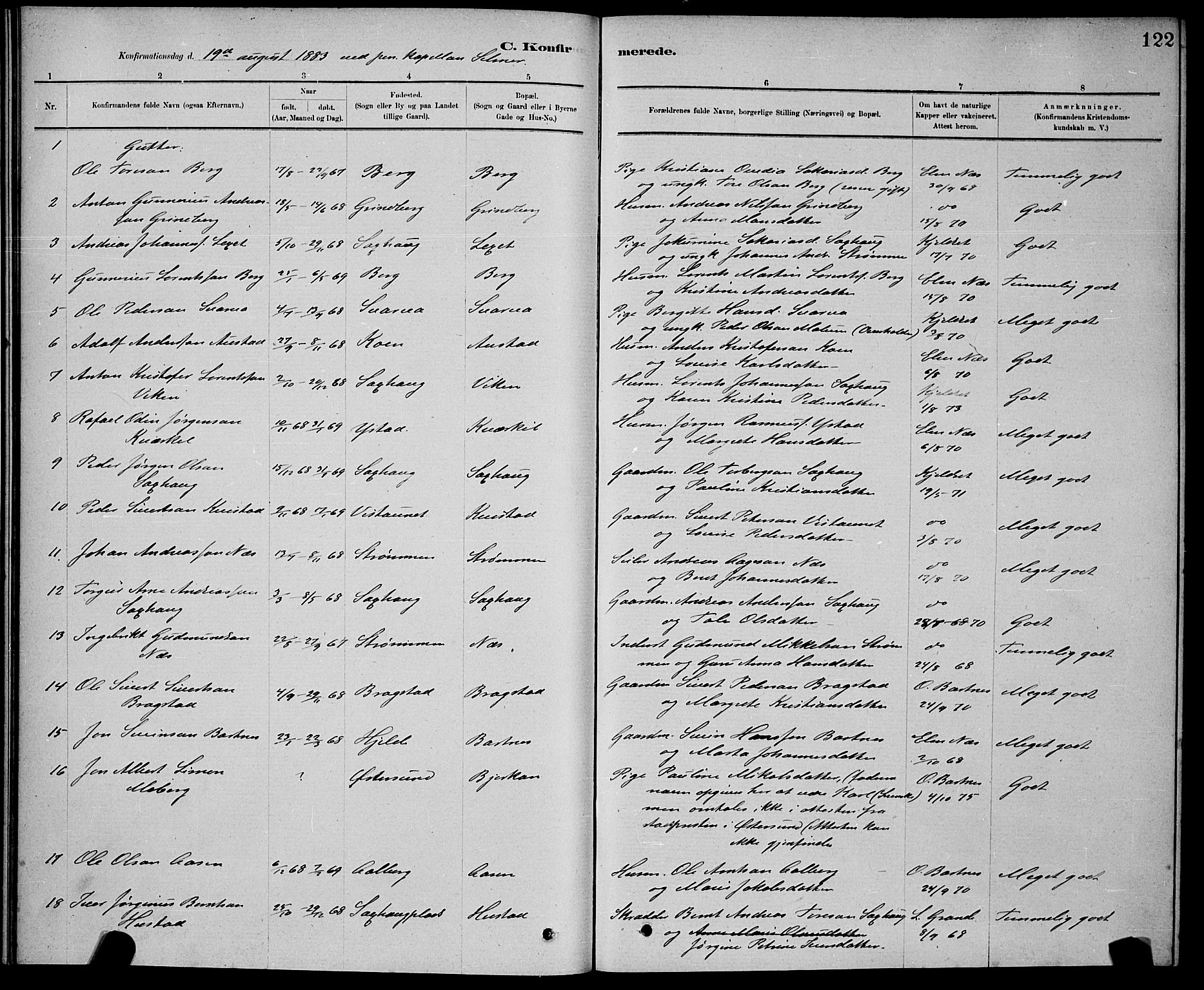 Ministerialprotokoller, klokkerbøker og fødselsregistre - Nord-Trøndelag, SAT/A-1458/730/L0301: Klokkerbok nr. 730C04, 1880-1897, s. 122