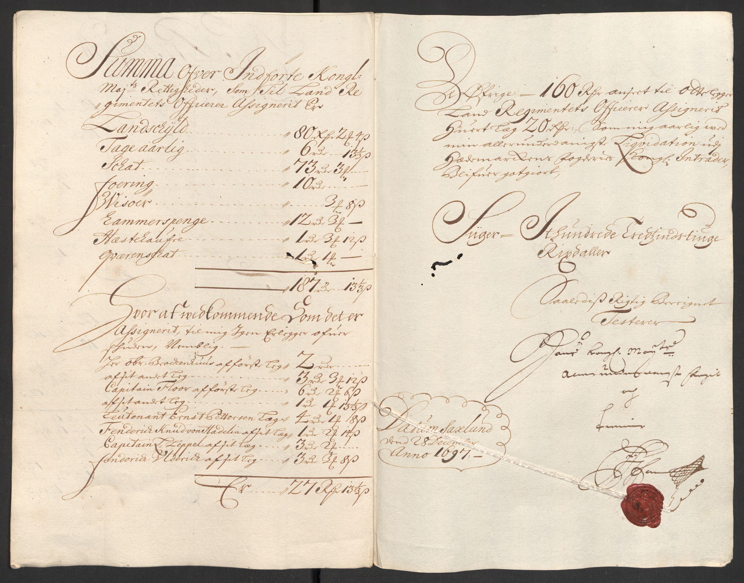 Rentekammeret inntil 1814, Reviderte regnskaper, Fogderegnskap, AV/RA-EA-4092/R16/L1037: Fogderegnskap Hedmark, 1697-1698, s. 153