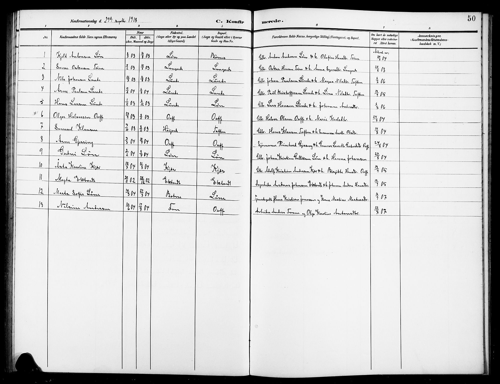 Ramnes kirkebøker, SAKO/A-314/G/Gc/L0002: Klokkerbok nr. III 2, 1903-1924, s. 50