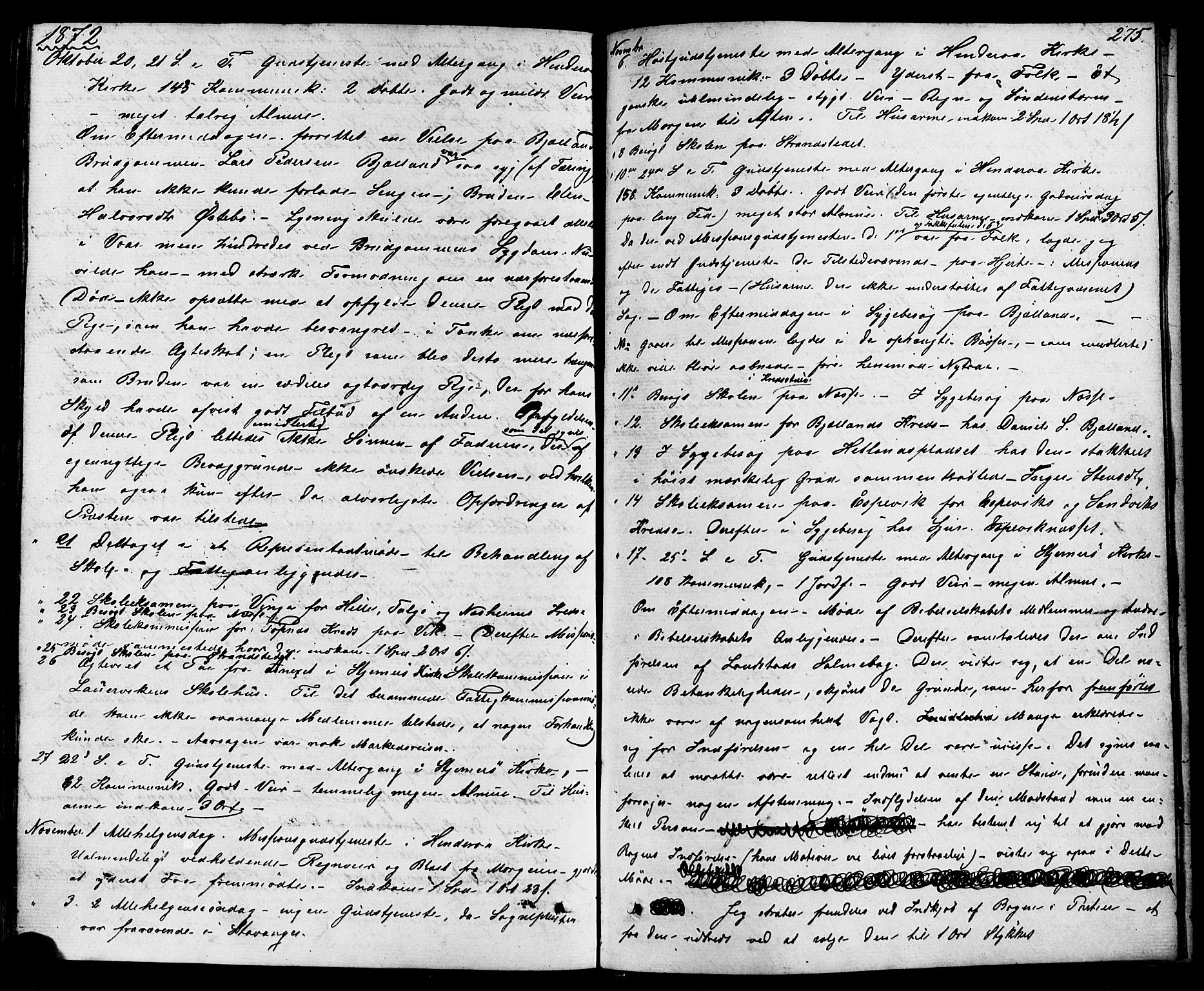Nedstrand sokneprestkontor, AV/SAST-A-101841/01/IV: Ministerialbok nr. A 10, 1861-1887, s. 275