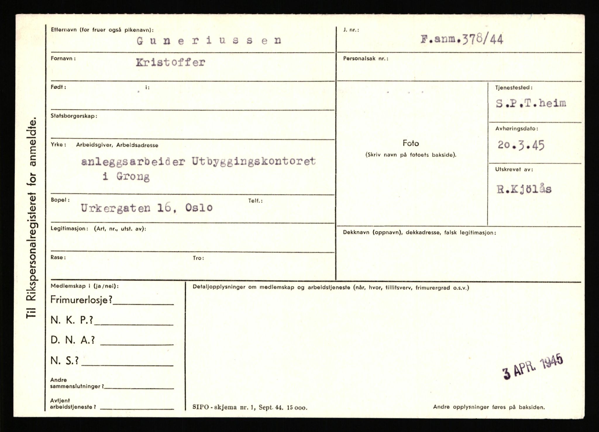 Statspolitiet - Hovedkontoret / Osloavdelingen, AV/RA-S-1329/C/Ca/L0005: Furali - Hamula, 1943-1945, s. 2867