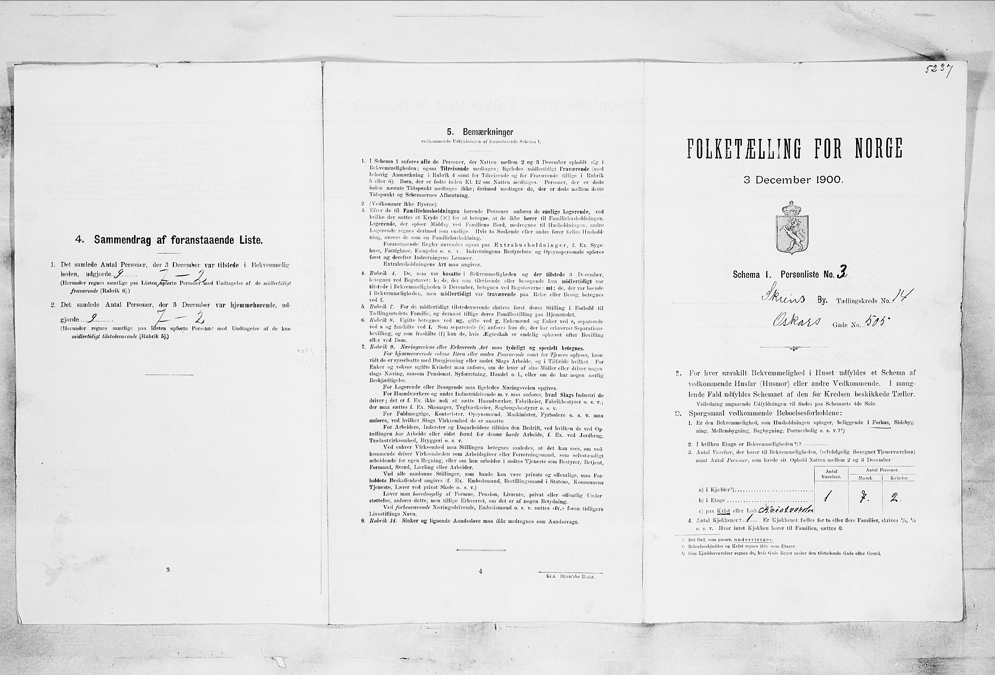 SAKO, Folketelling 1900 for 0806 Skien kjøpstad, 1900, s. 2400