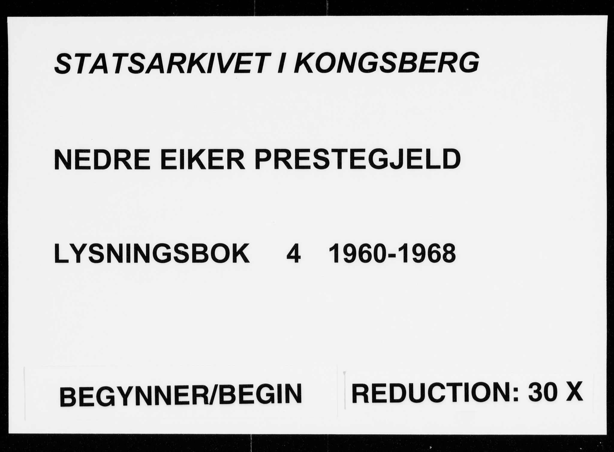 Nedre Eiker kirkebøker, SAKO/A-612/H/Ha/L0004: Lysningsprotokoll nr. 4, 1960-1968