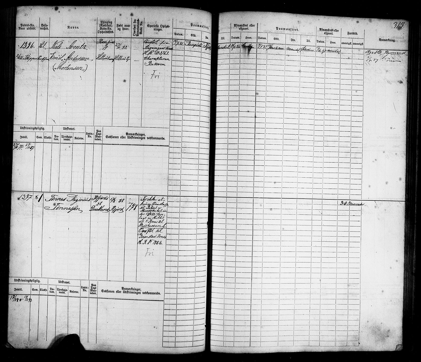 Flekkefjord mønstringskrets, AV/SAK-2031-0018/F/Fb/L0009: Hovedrulle nr 771-1533, Æ-6, 1868-1900, s. 339