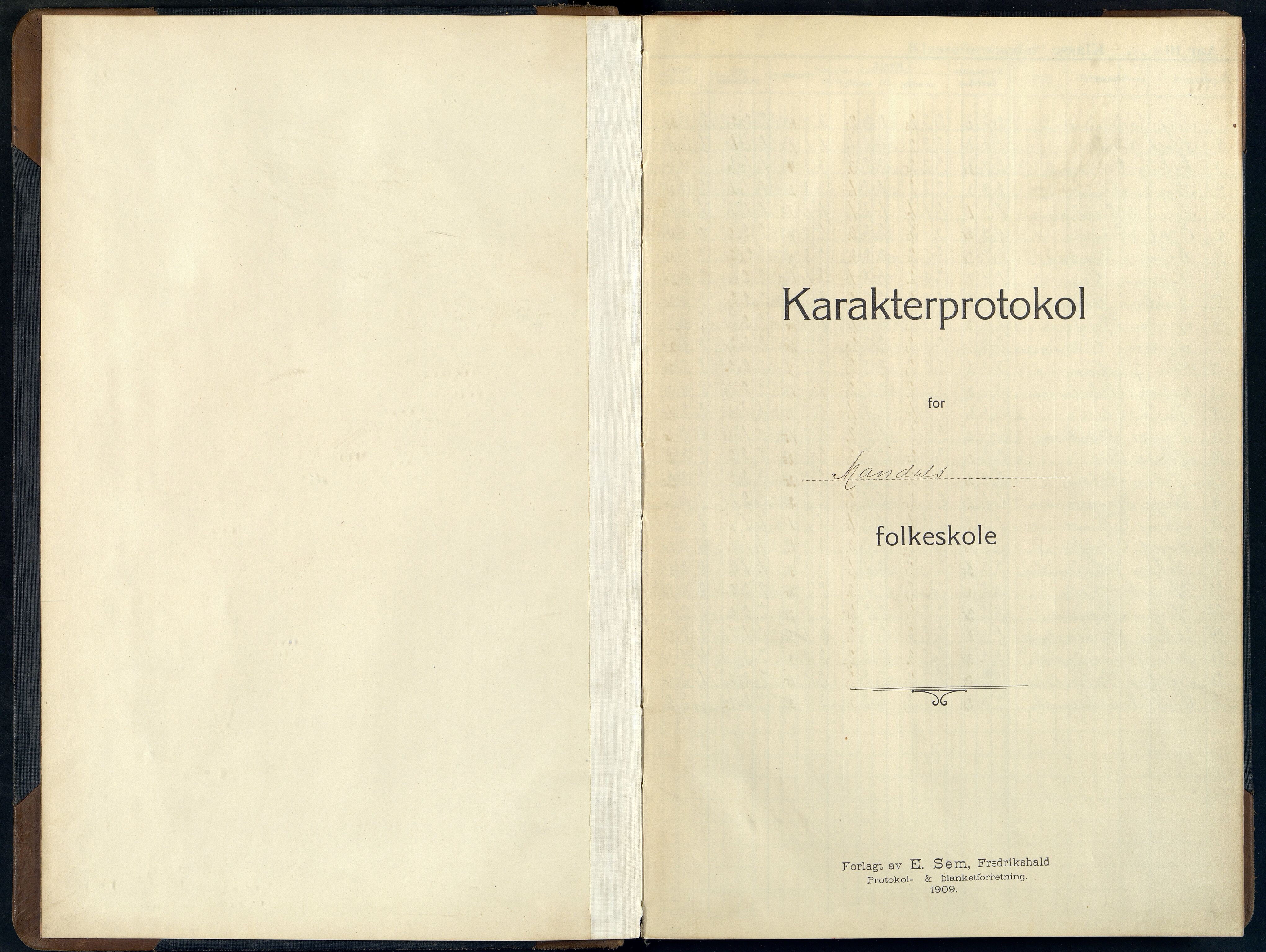 Mandal By - Mandal Allmueskole/Folkeskole/Skole, ARKSOR/1002MG551/G/L0018: Karakterprotokoll, 1910-1924