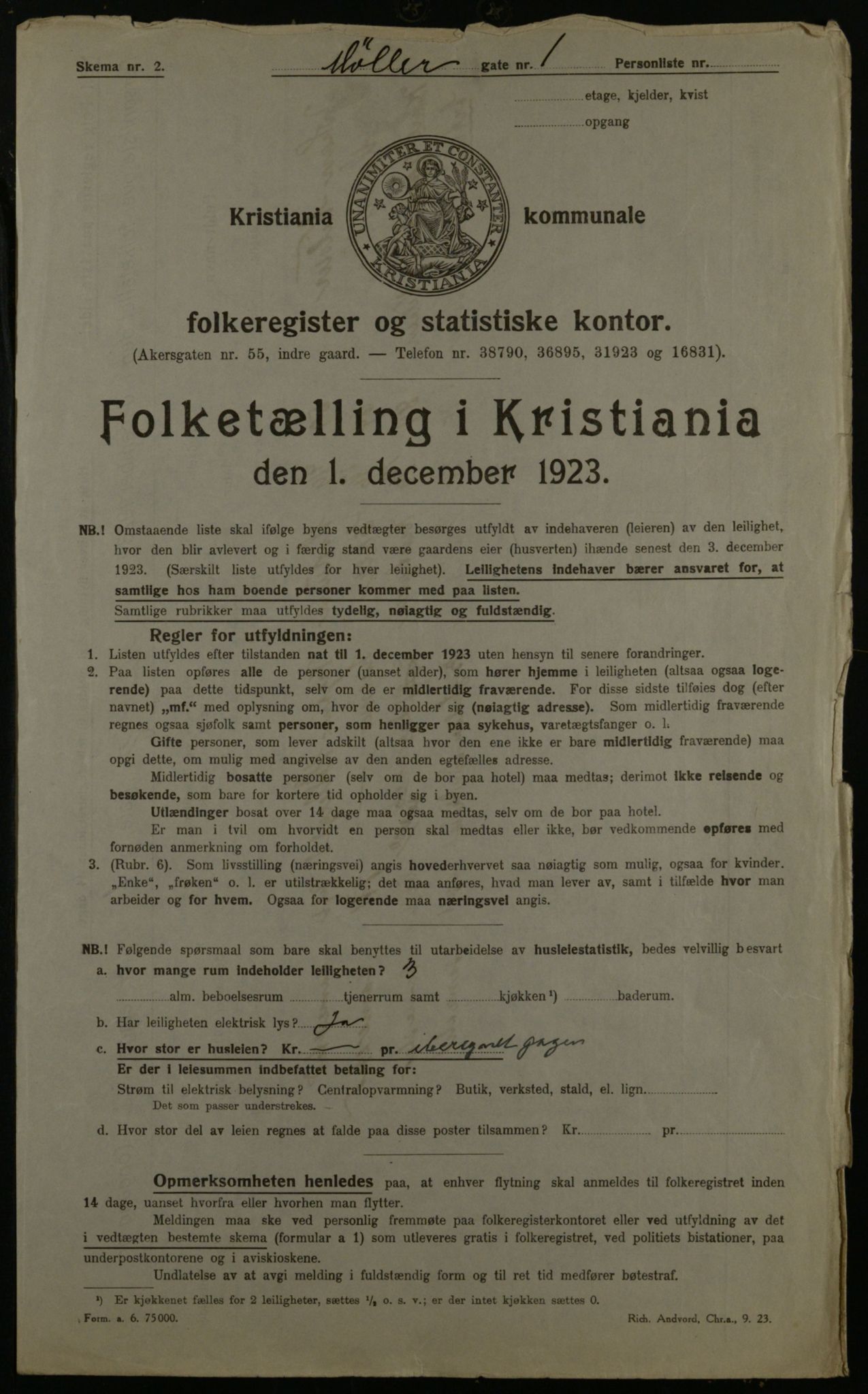 OBA, Kommunal folketelling 1.12.1923 for Kristiania, 1923, s. 75378