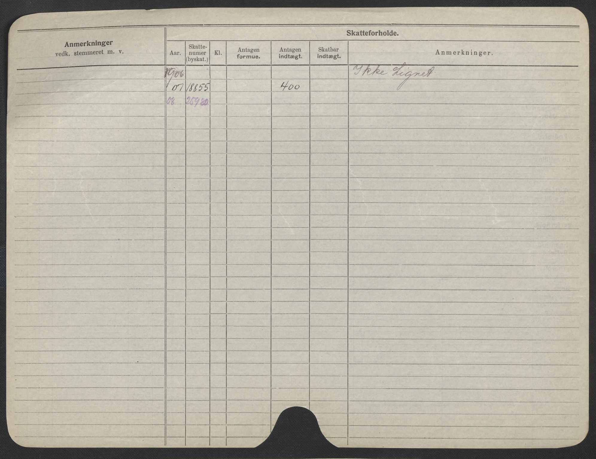 Oslo folkeregister, Registerkort, SAO/A-11715/F/Fa/Fac/L0013: Kvinner, 1906-1914, s. 850b