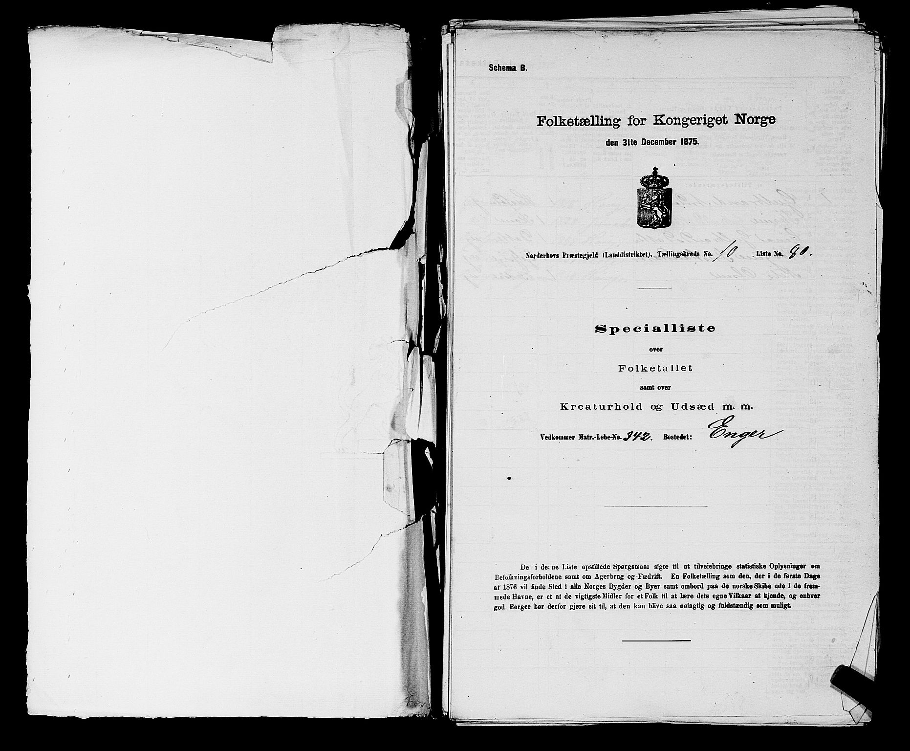 SAKO, Folketelling 1875 for 0613L Norderhov prestegjeld, Norderhov sokn, Haug sokn og Lunder sokn, 1875, s. 1863