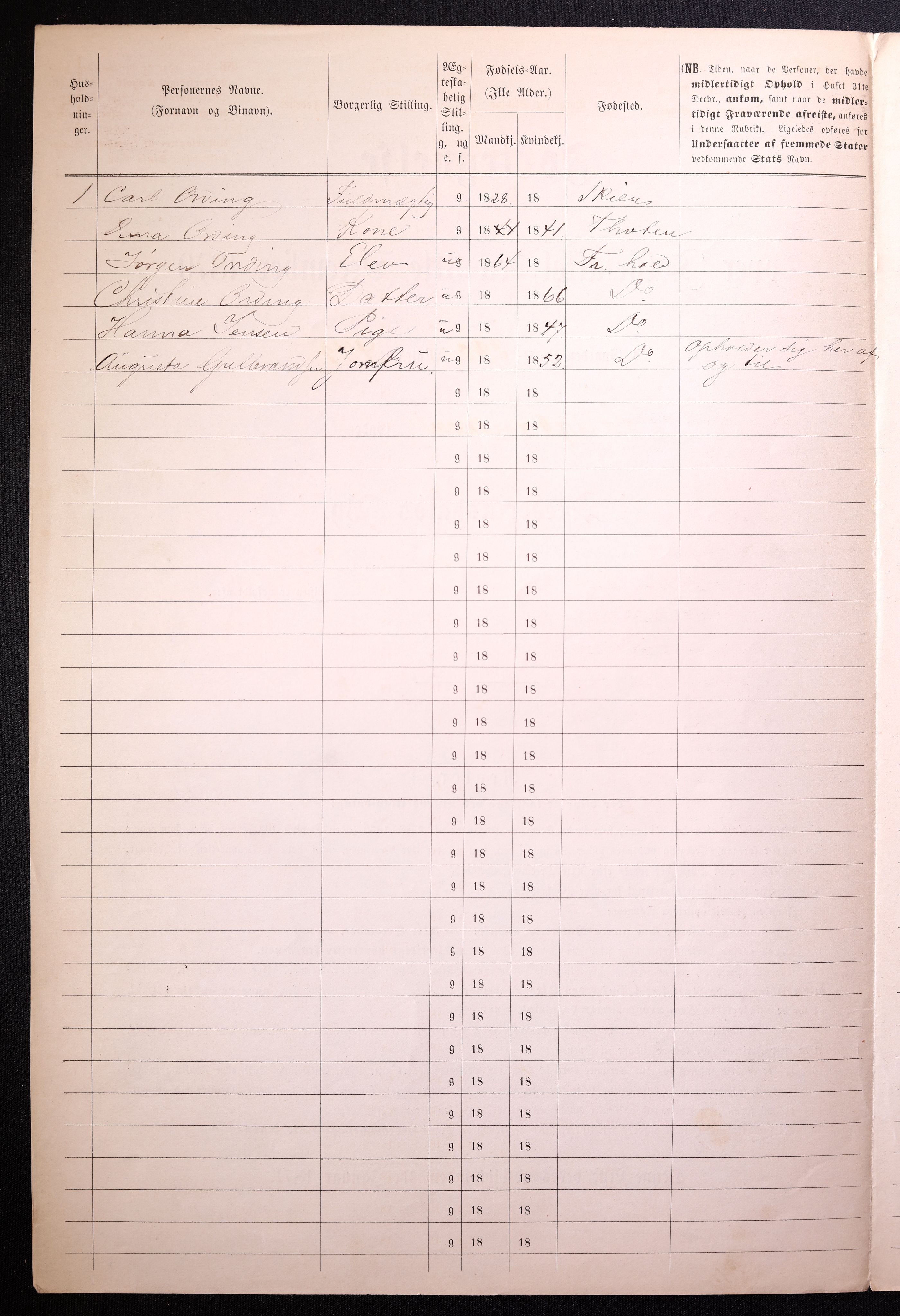 RA, Folketelling 1870 for 0101 Fredrikshald kjøpstad, 1870, s. 1188