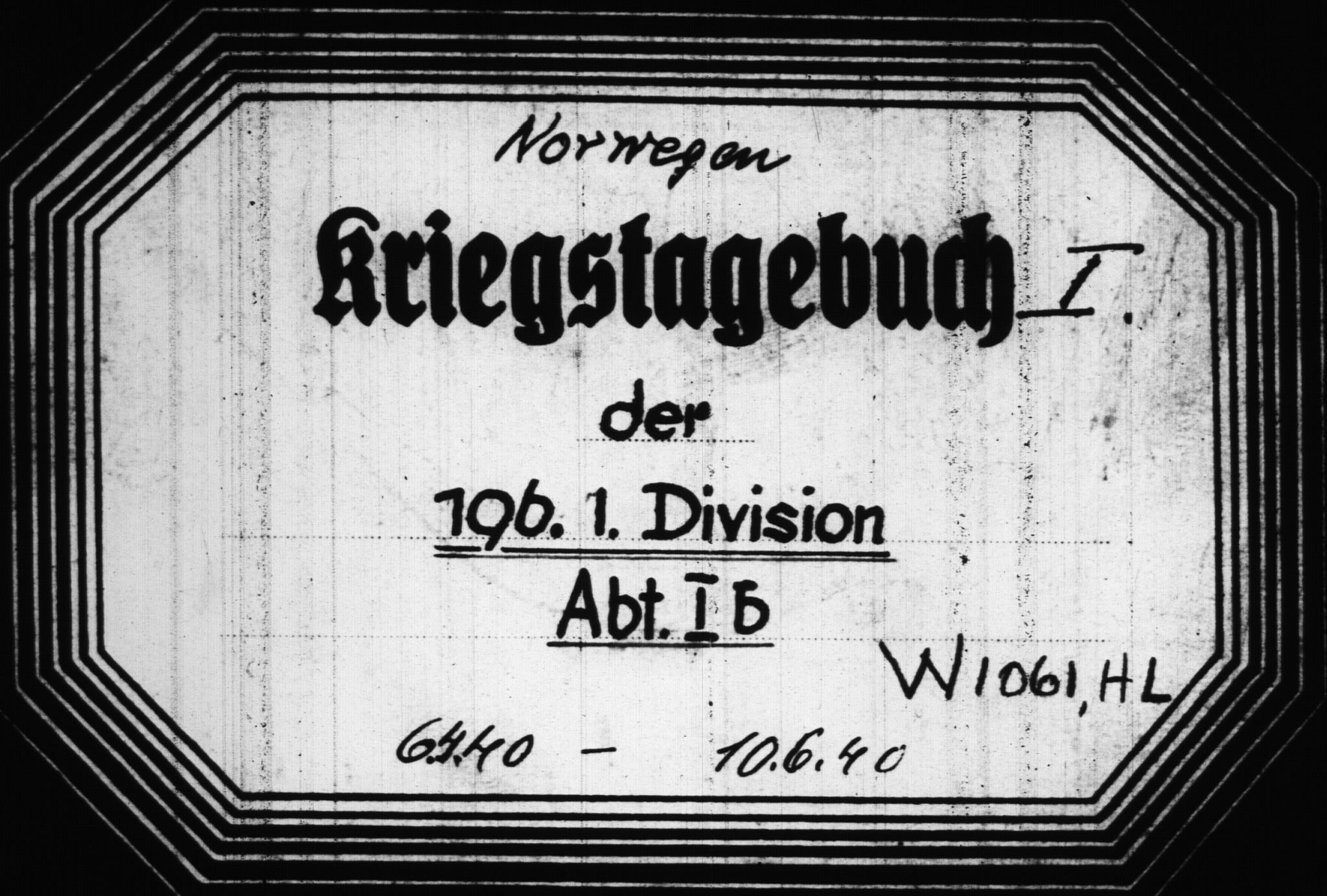 Documents Section, RA/RAFA-2200/V/L0087: Amerikansk mikrofilm "Captured German Documents".
Box No. 726.  FKA jnr. 601/1954., 1940, s. 448
