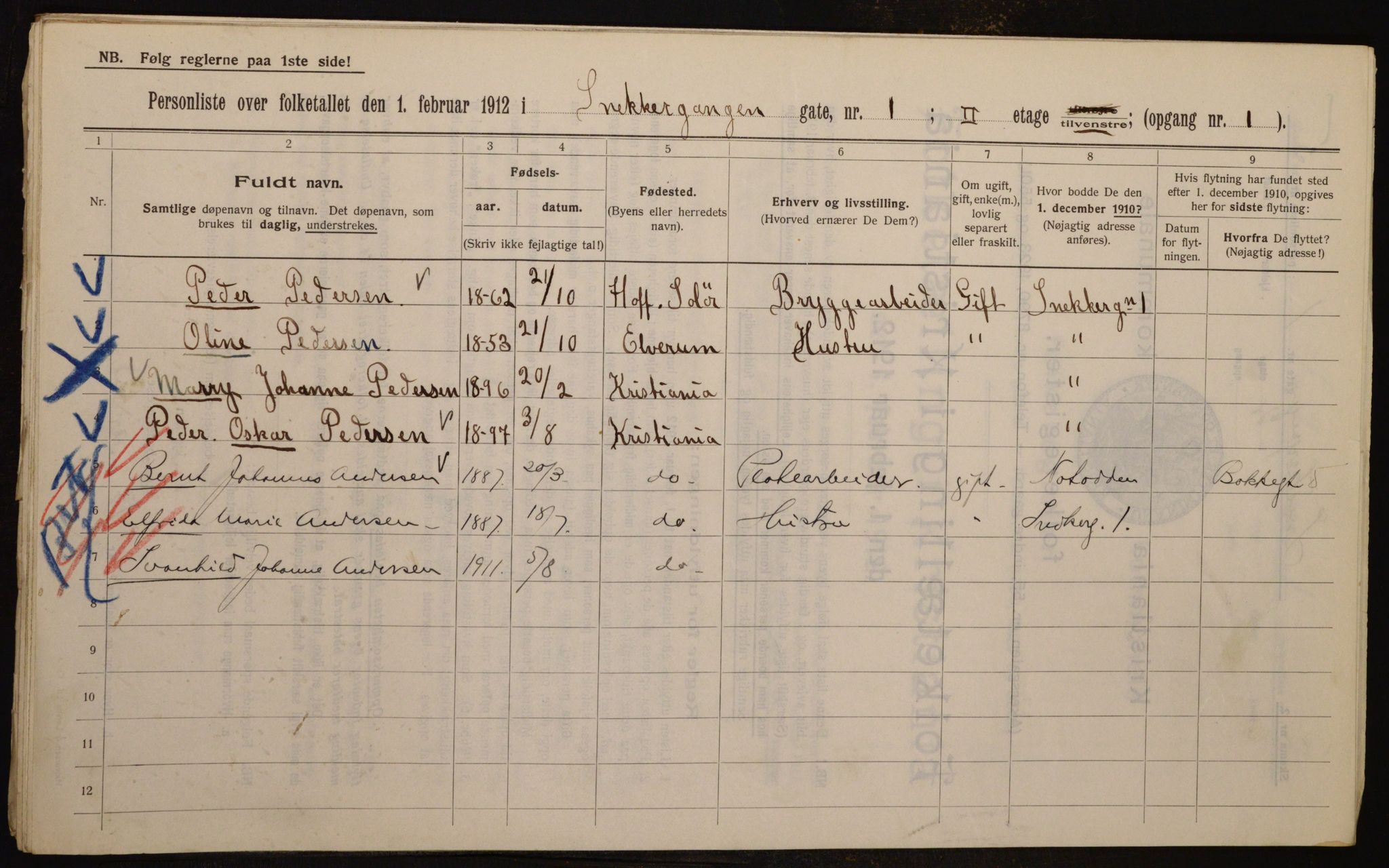 OBA, Kommunal folketelling 1.2.1912 for Kristiania, 1912, s. 98230