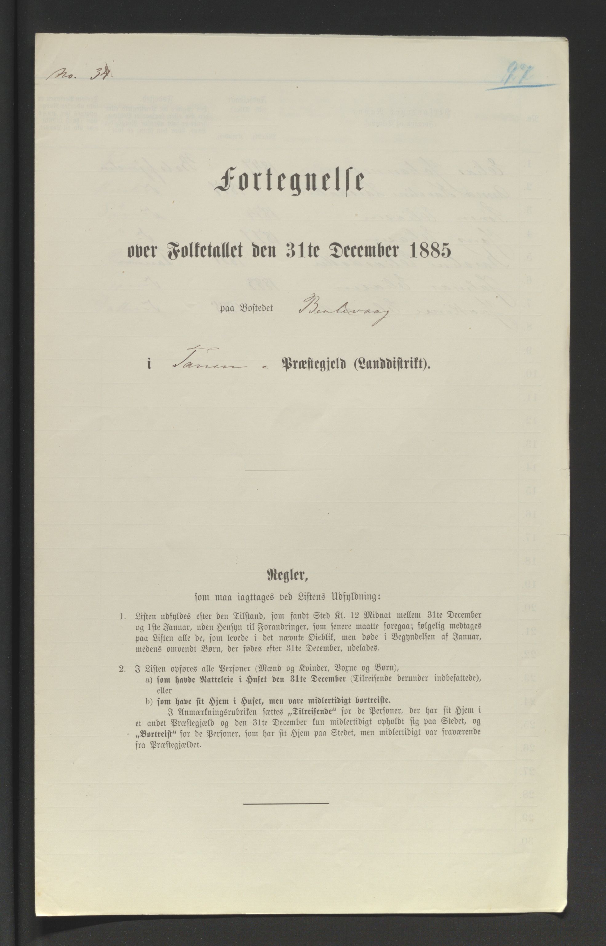 SATØ, Folketelling 1885 for 2025 Tana herred, 1885, s. 97a