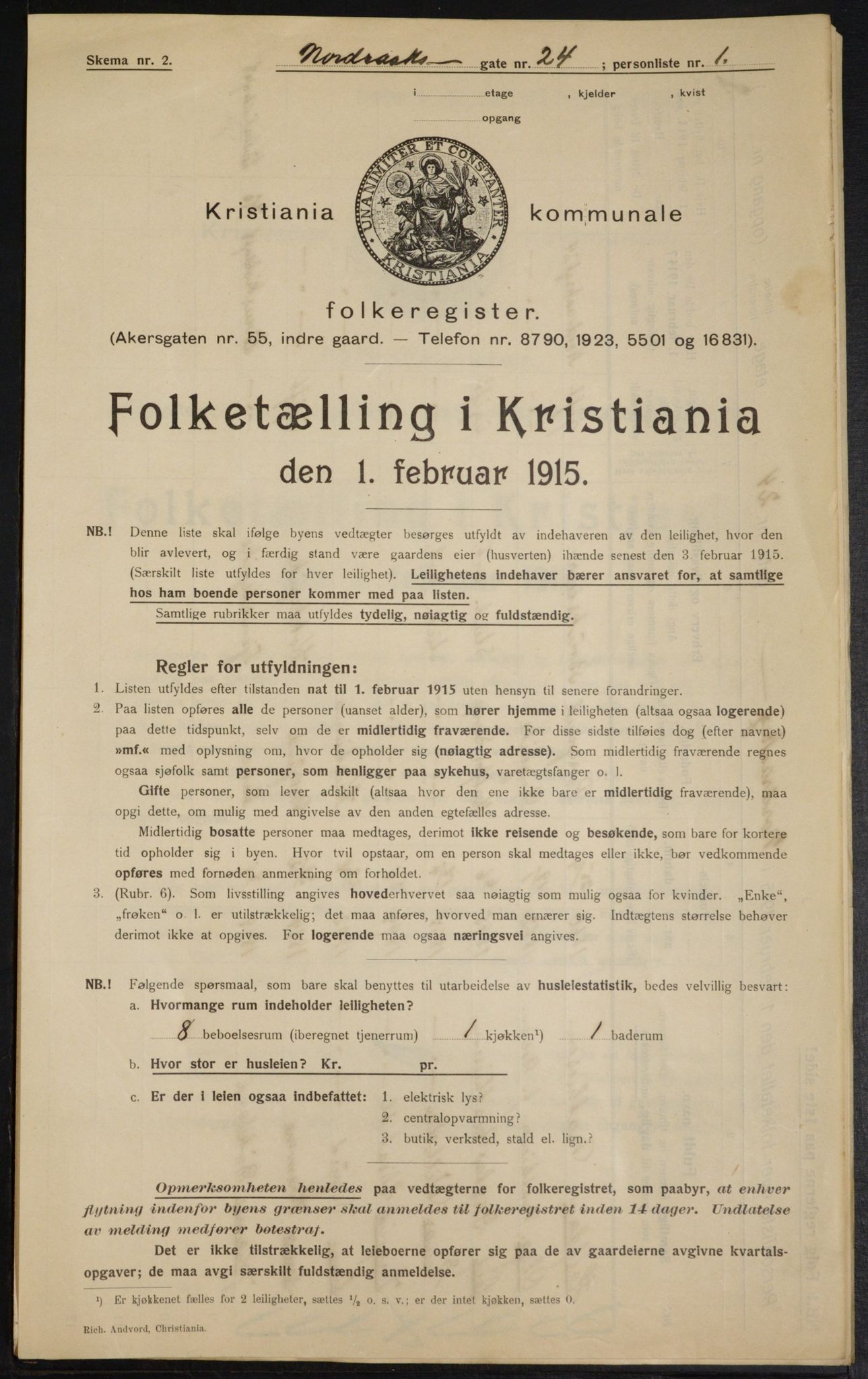 OBA, Kommunal folketelling 1.2.1915 for Kristiania, 1915, s. 72833