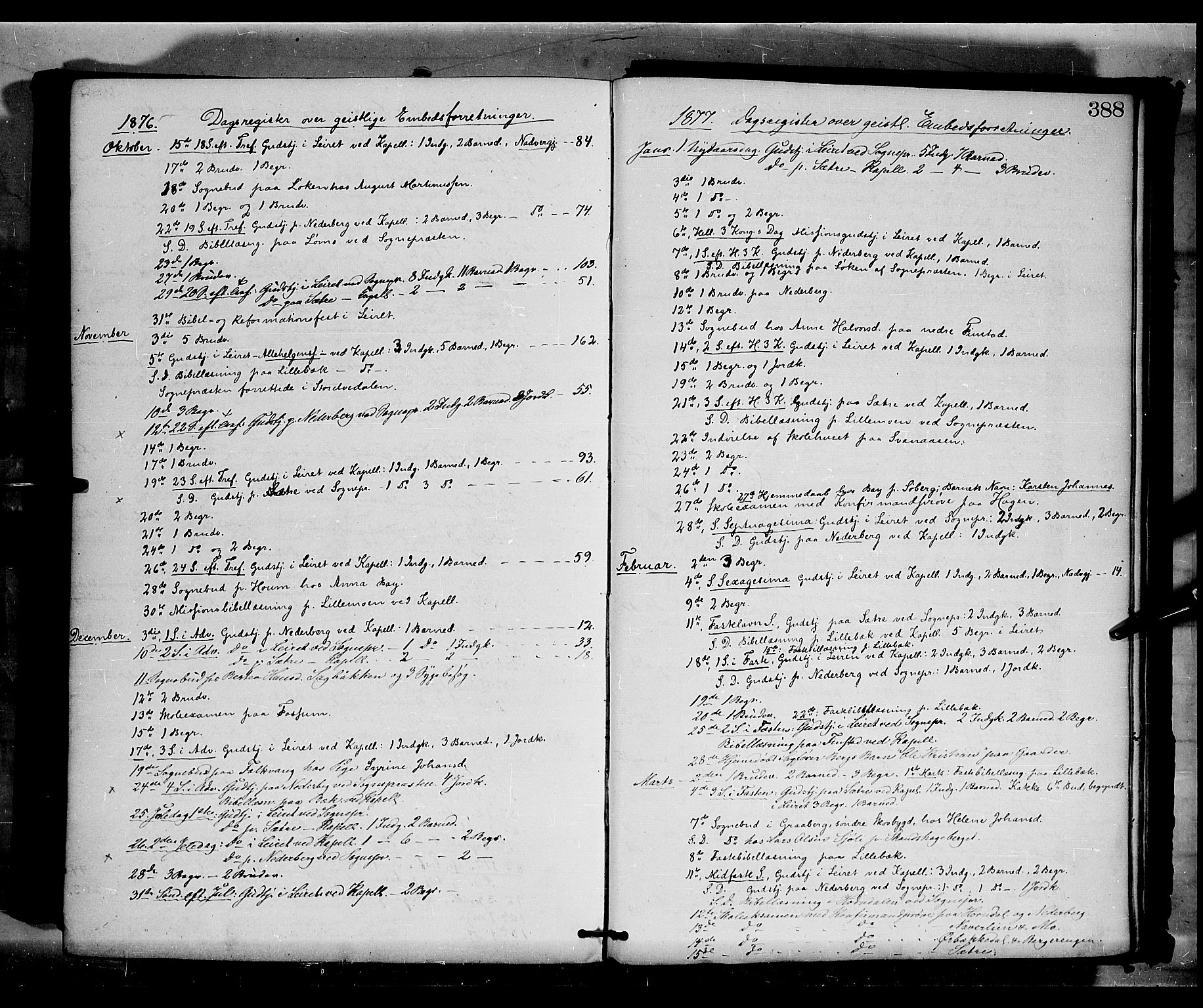 Elverum prestekontor, AV/SAH-PREST-044/H/Ha/Haa/L0011: Ministerialbok nr. 11, 1869-1879, s. 388