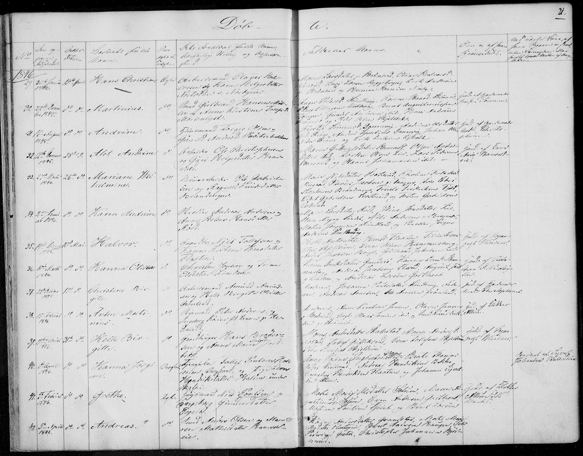 Skoger kirkebøker, SAKO/A-59/F/Fa/L0003: Ministerialbok nr. I 3, 1842-1861, s. 21