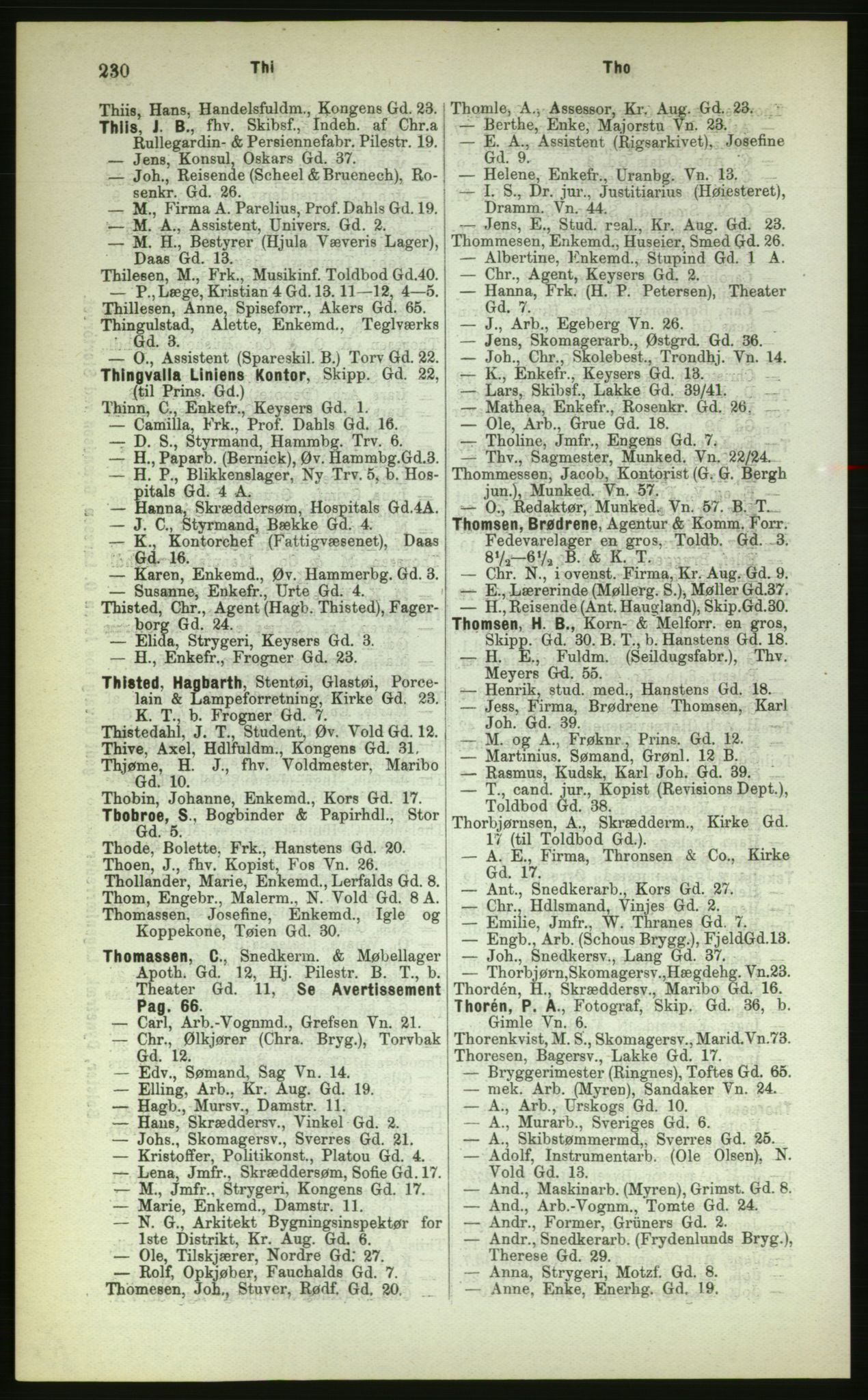 Kristiania/Oslo adressebok, PUBL/-, 1883, s. 230