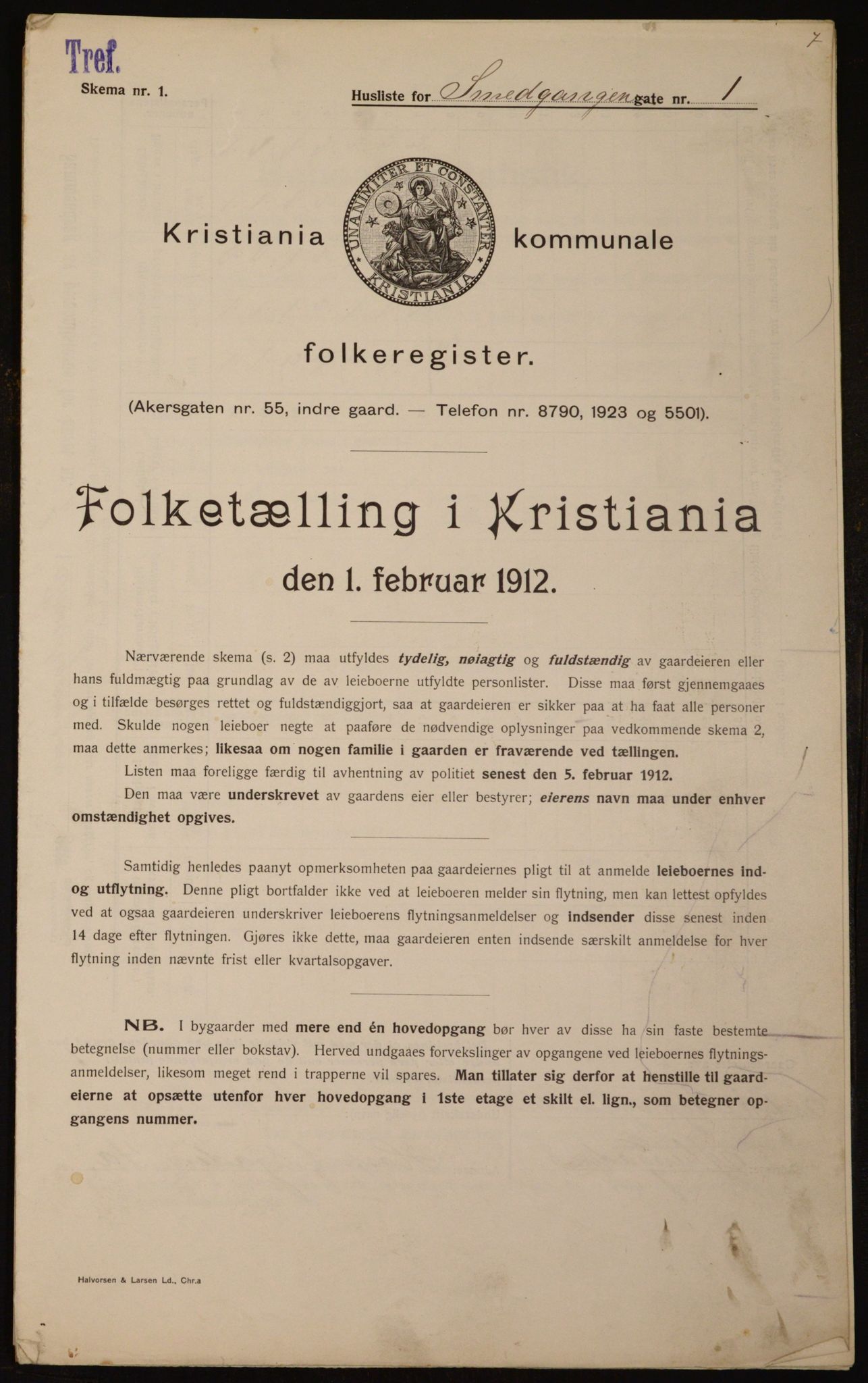 OBA, Kommunal folketelling 1.2.1912 for Kristiania, 1912, s. 97380