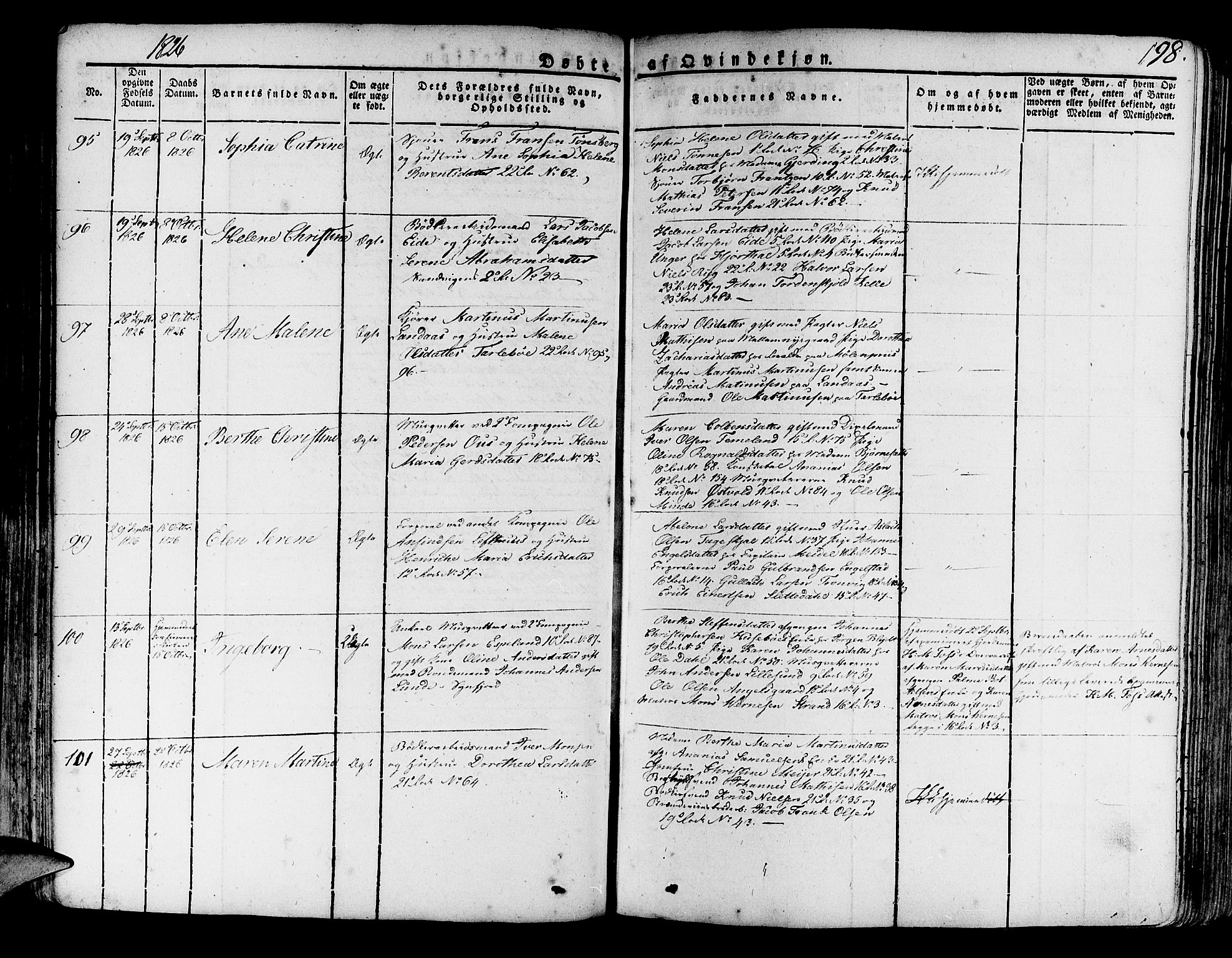 Korskirken sokneprestembete, AV/SAB-A-76101/H/Haa/L0014: Ministerialbok nr. A 14, 1823-1835, s. 198
