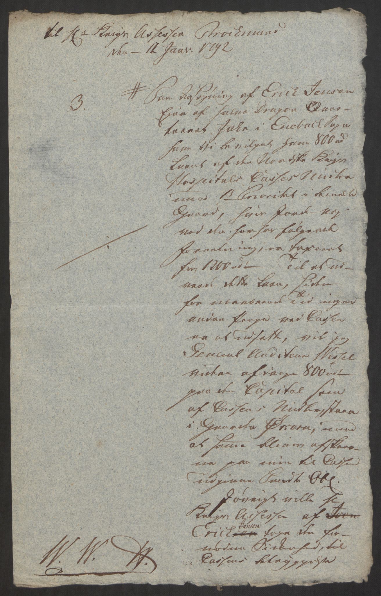 Forsvaret, Den norske kvesthuskasse/krigshospitalkasse, AV/RA-RAFA-1887/F/Fa/L0008: Konsepter, 1790-1793, s. 721